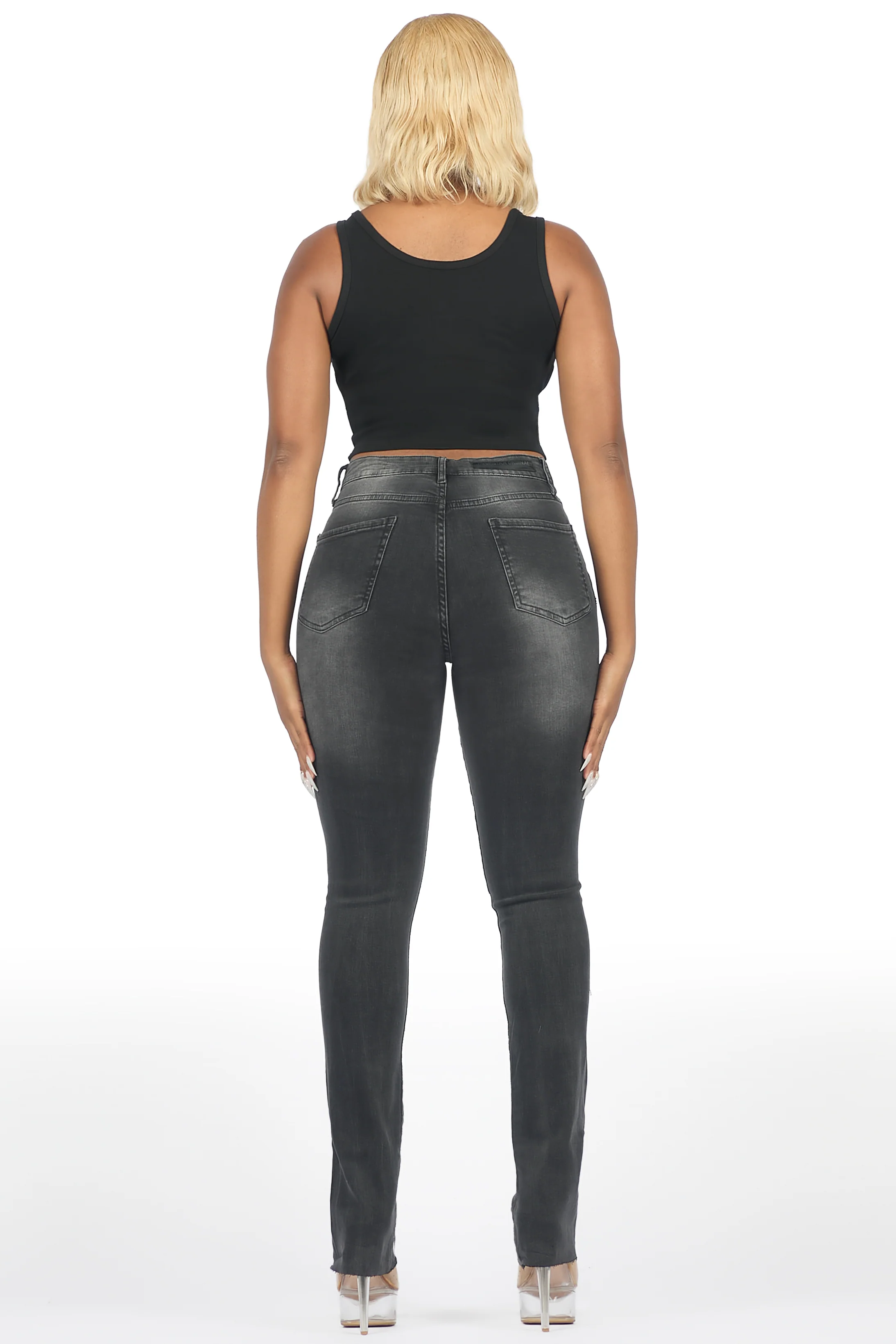 Teranique Black Distressed Skinny Jean - Image 6