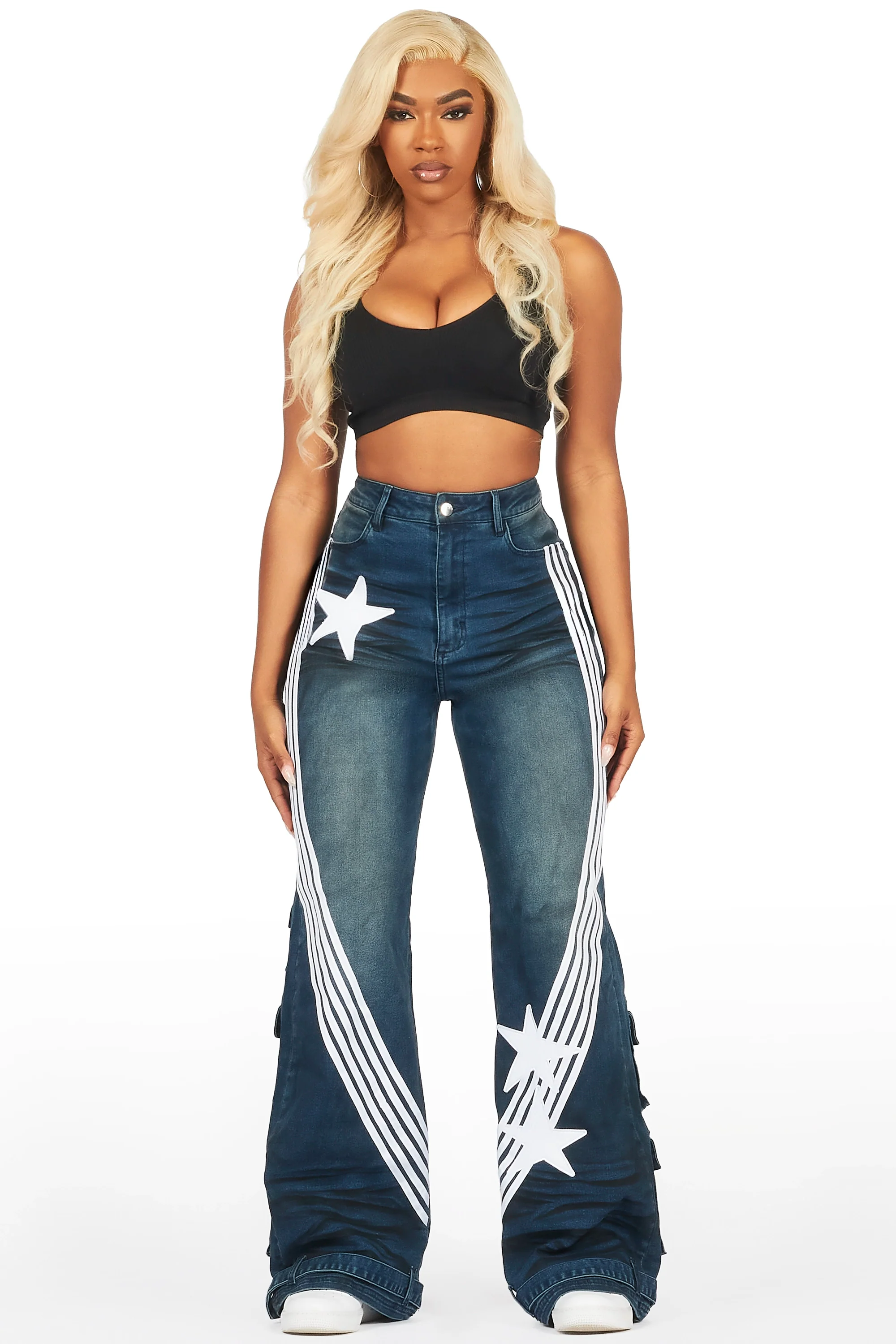 Bryana Dark Wash Wide Leg Jean - Image 2