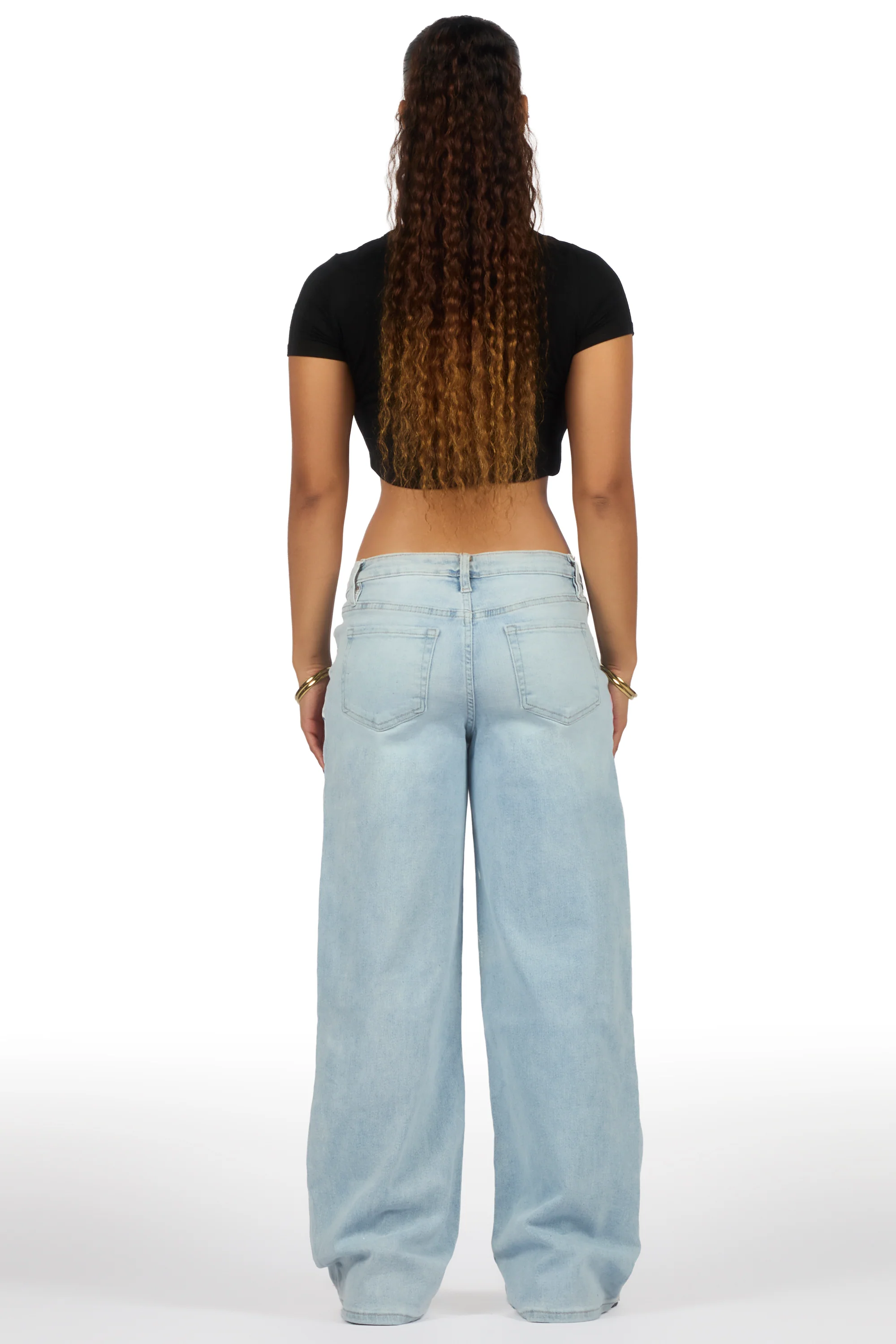 Demetria Light Wash Painted Baggy Jean - Image 5