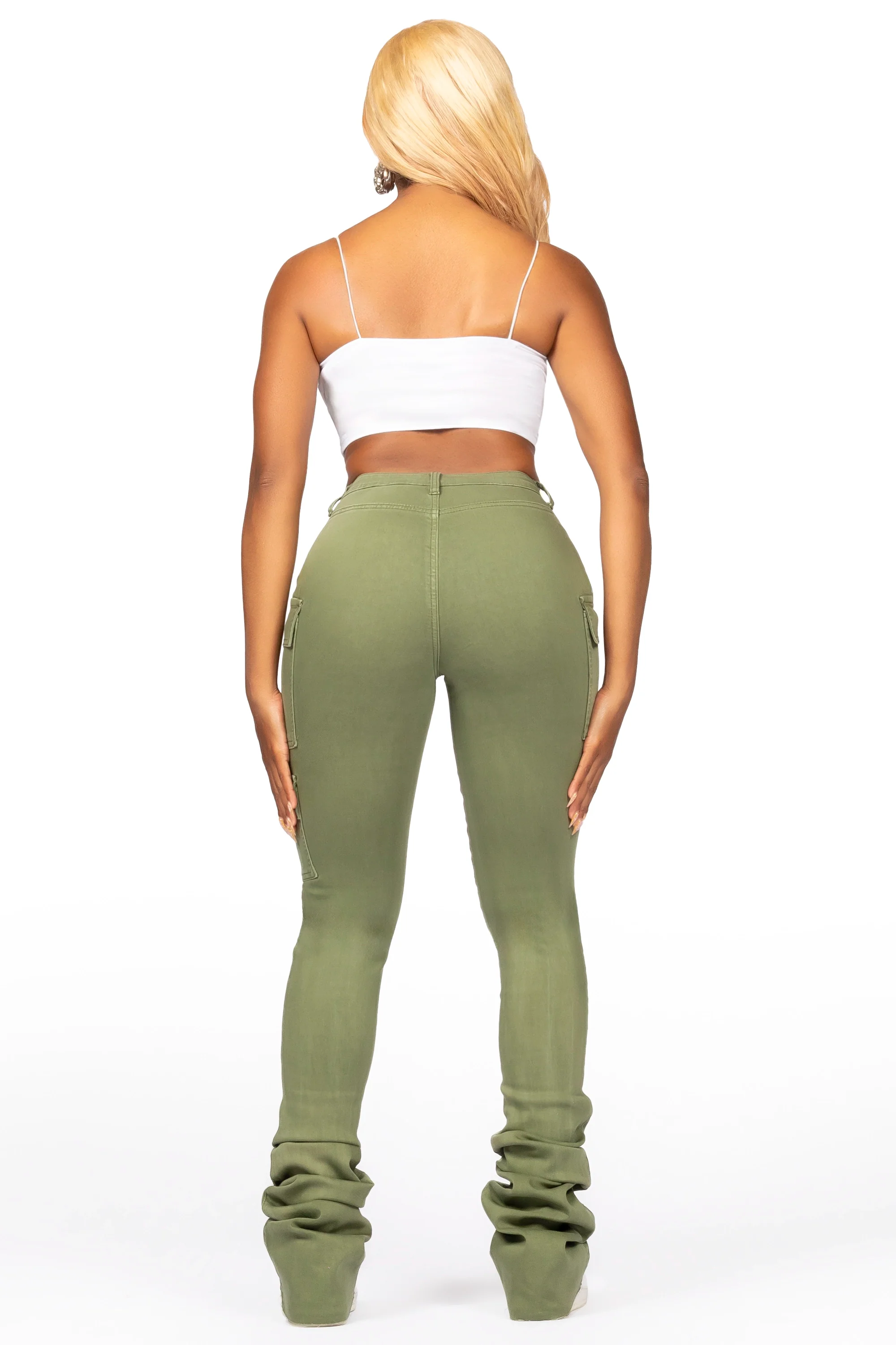 Vixen Olive Cargo Super Stacked Jean - Image 5