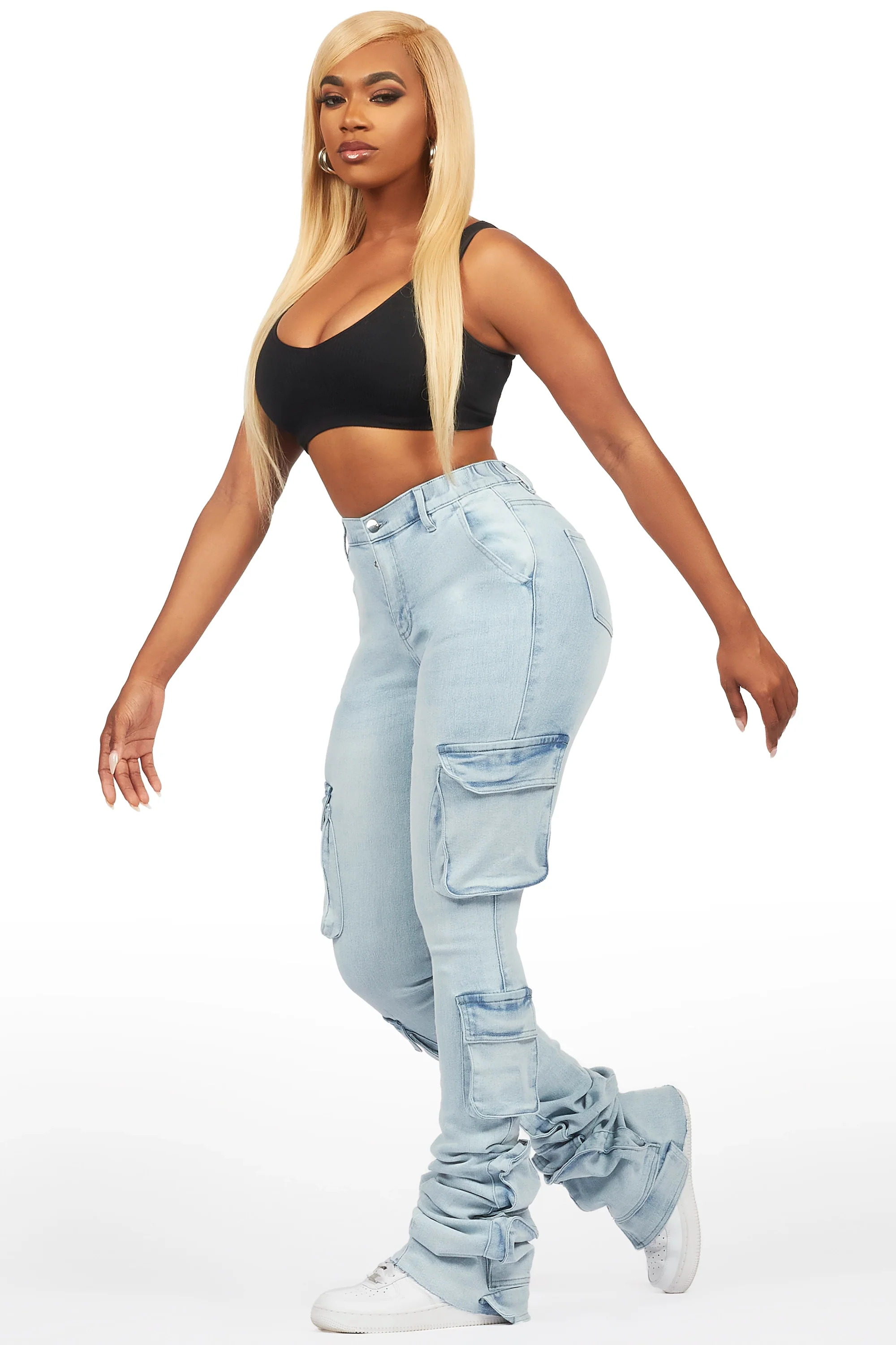 Phoebe Light Wash Super Stacked Jean - Image 5