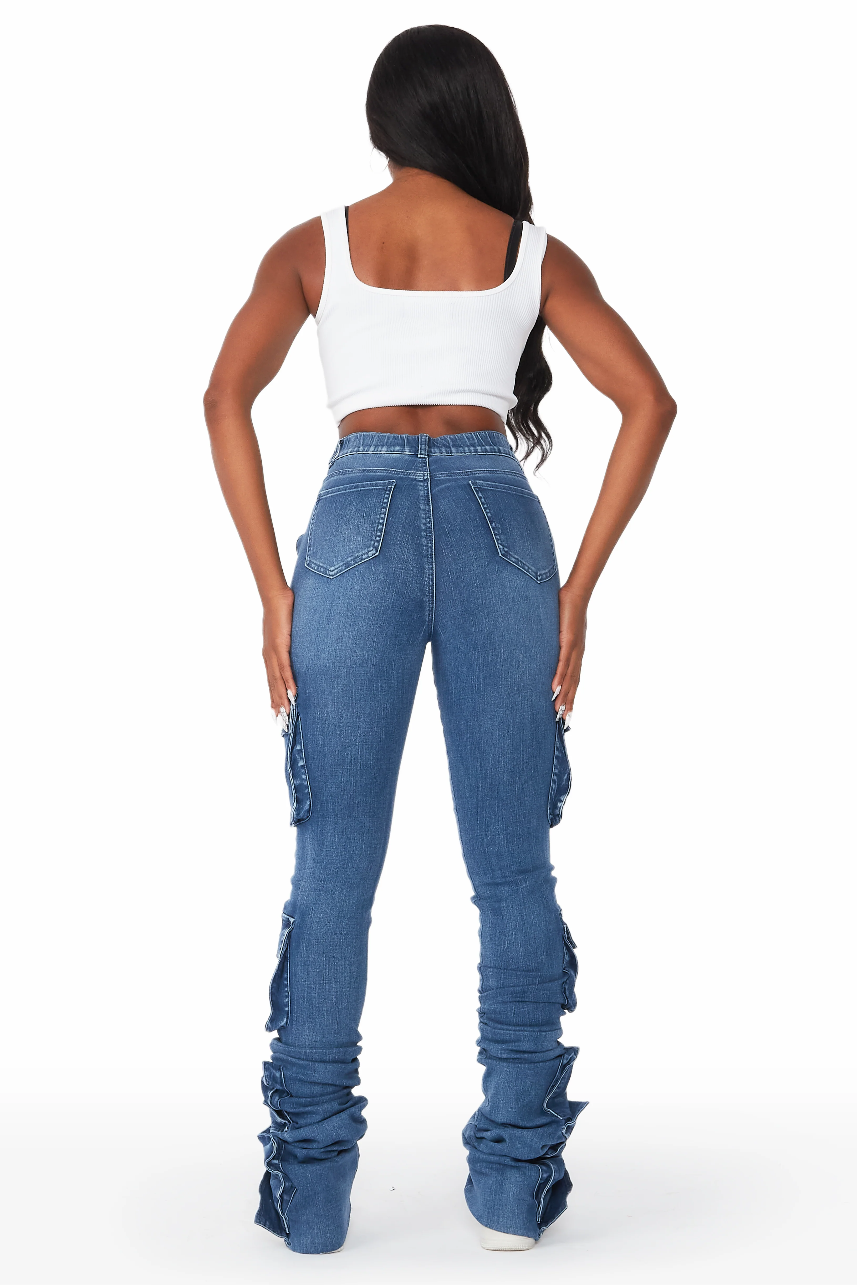 Phoebe Med. Wash Super Stacked Jean - Image 6