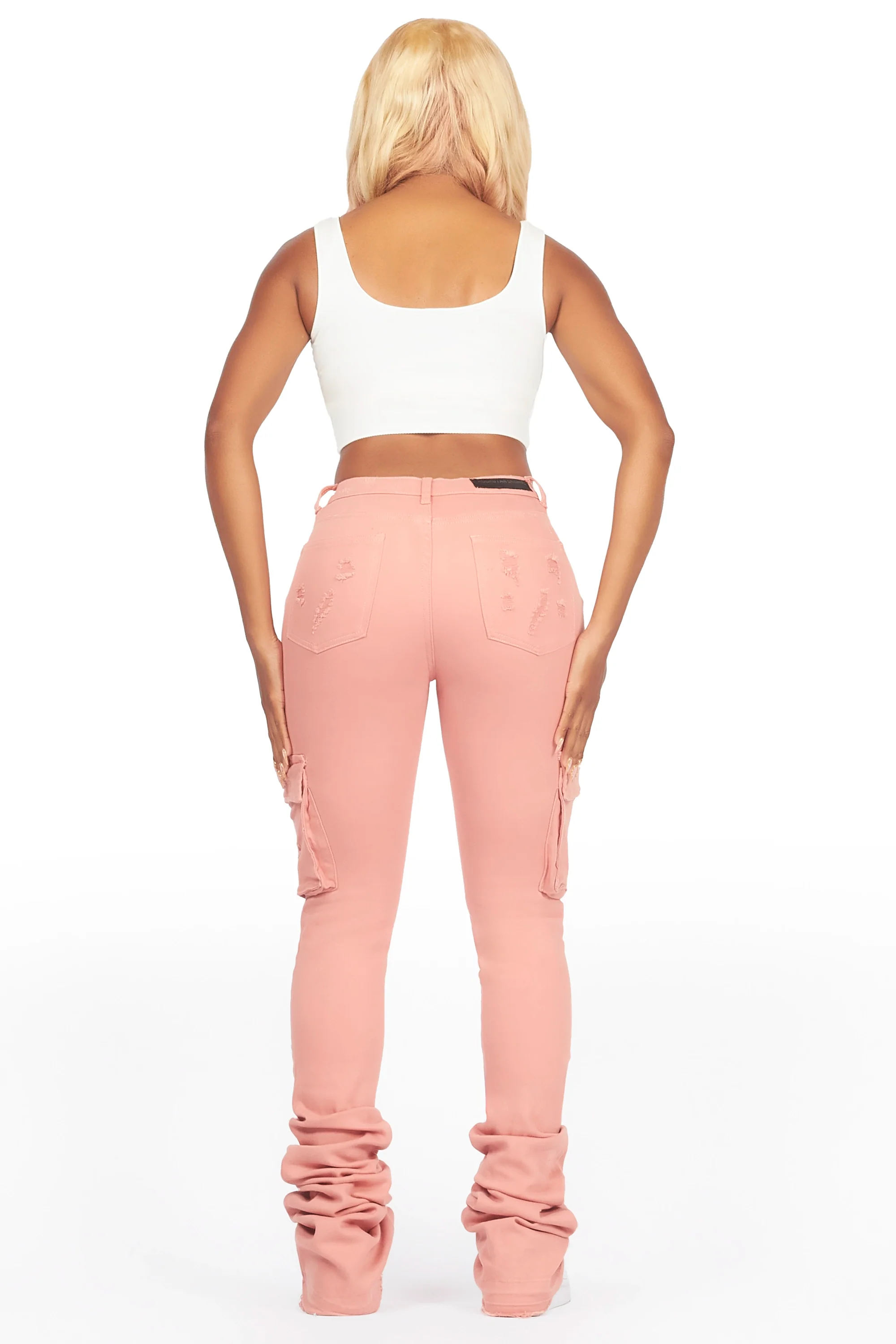 Noor Pink Cargo Super Stacked Jean - Image 5