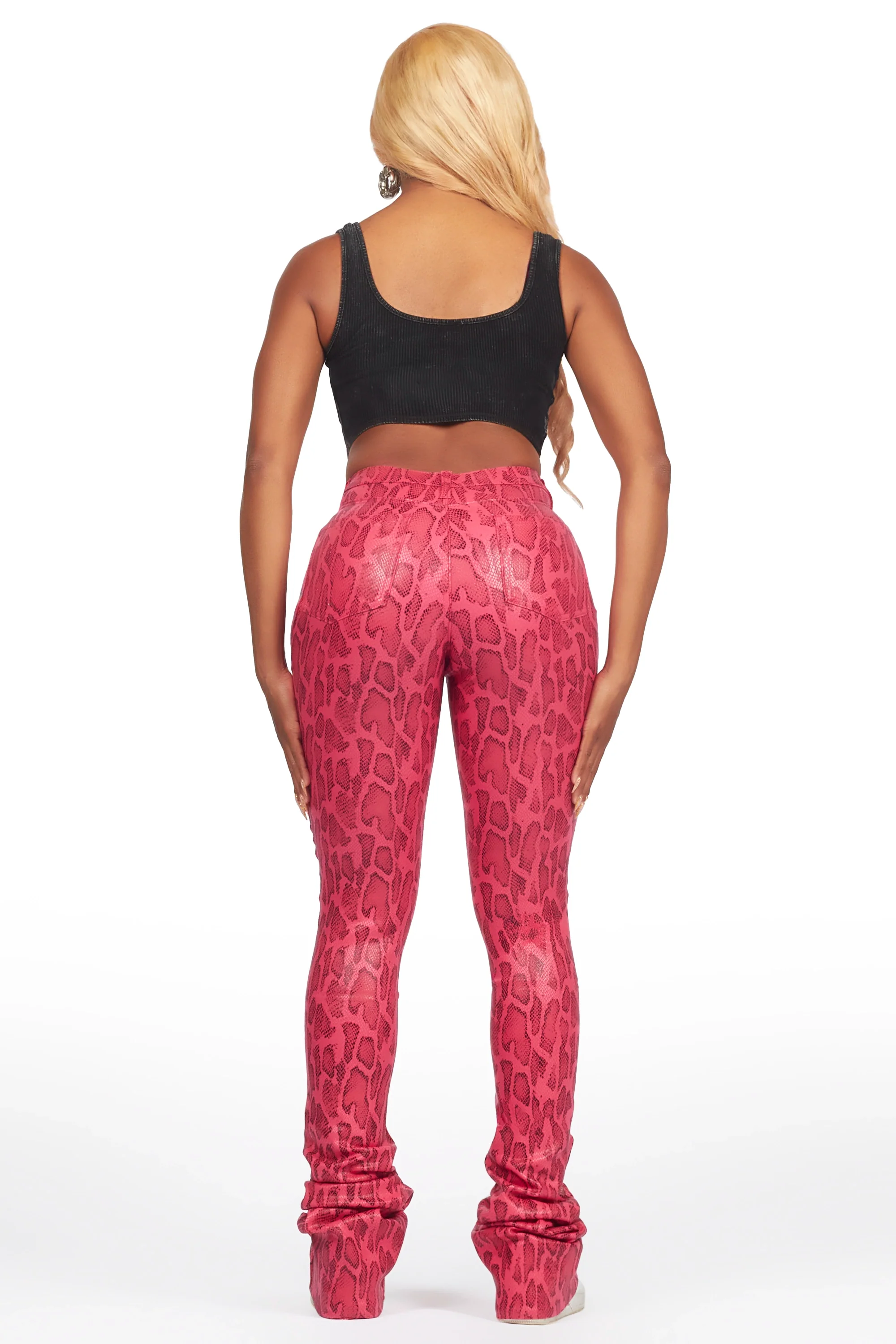 Neriah Pink Snake Super Stacked Pant - Image 5