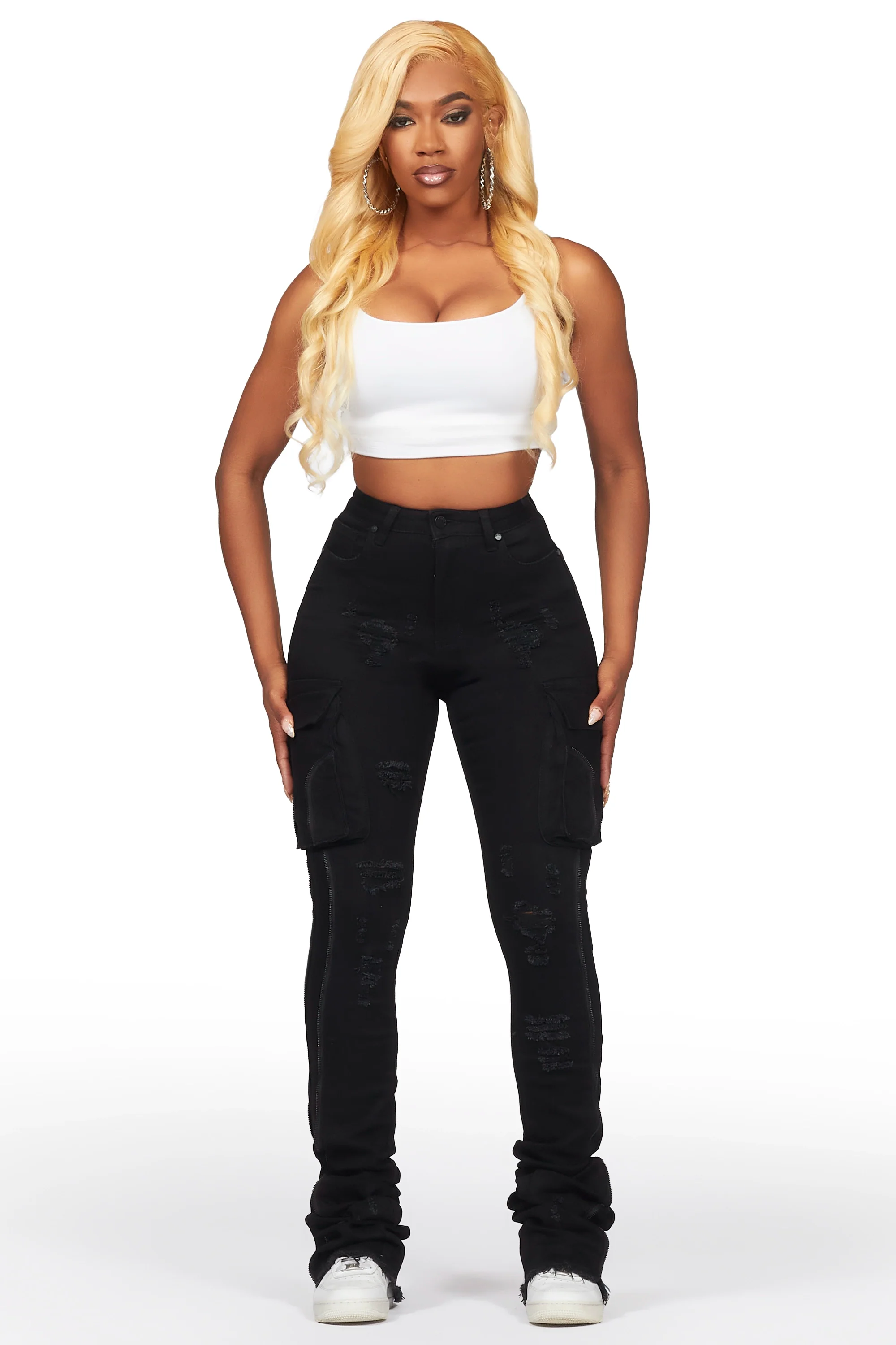 Shanita Black Super Stacked Jean - Image 2