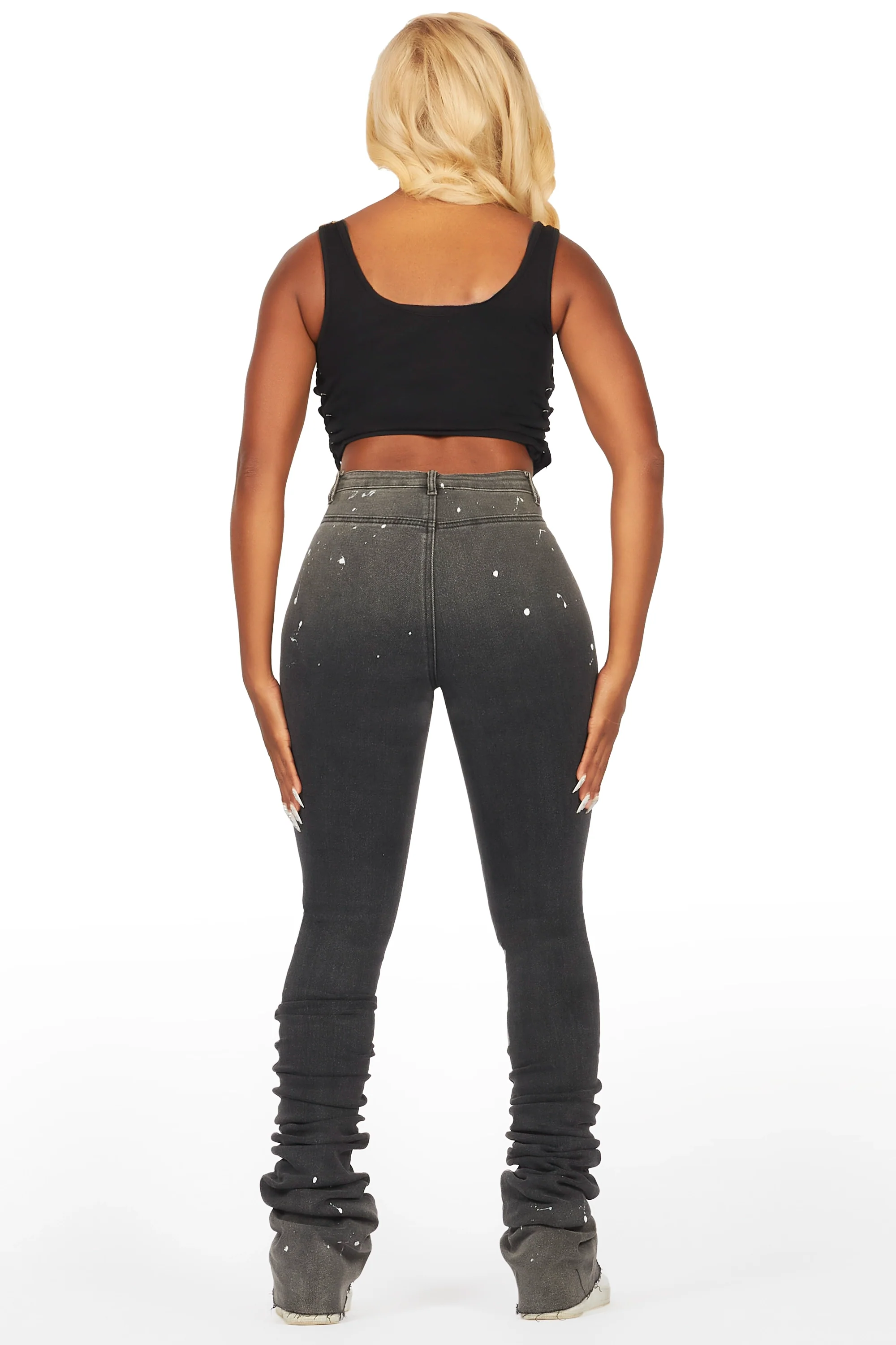 Dajsha Black Super Stacked Jean - Image 5