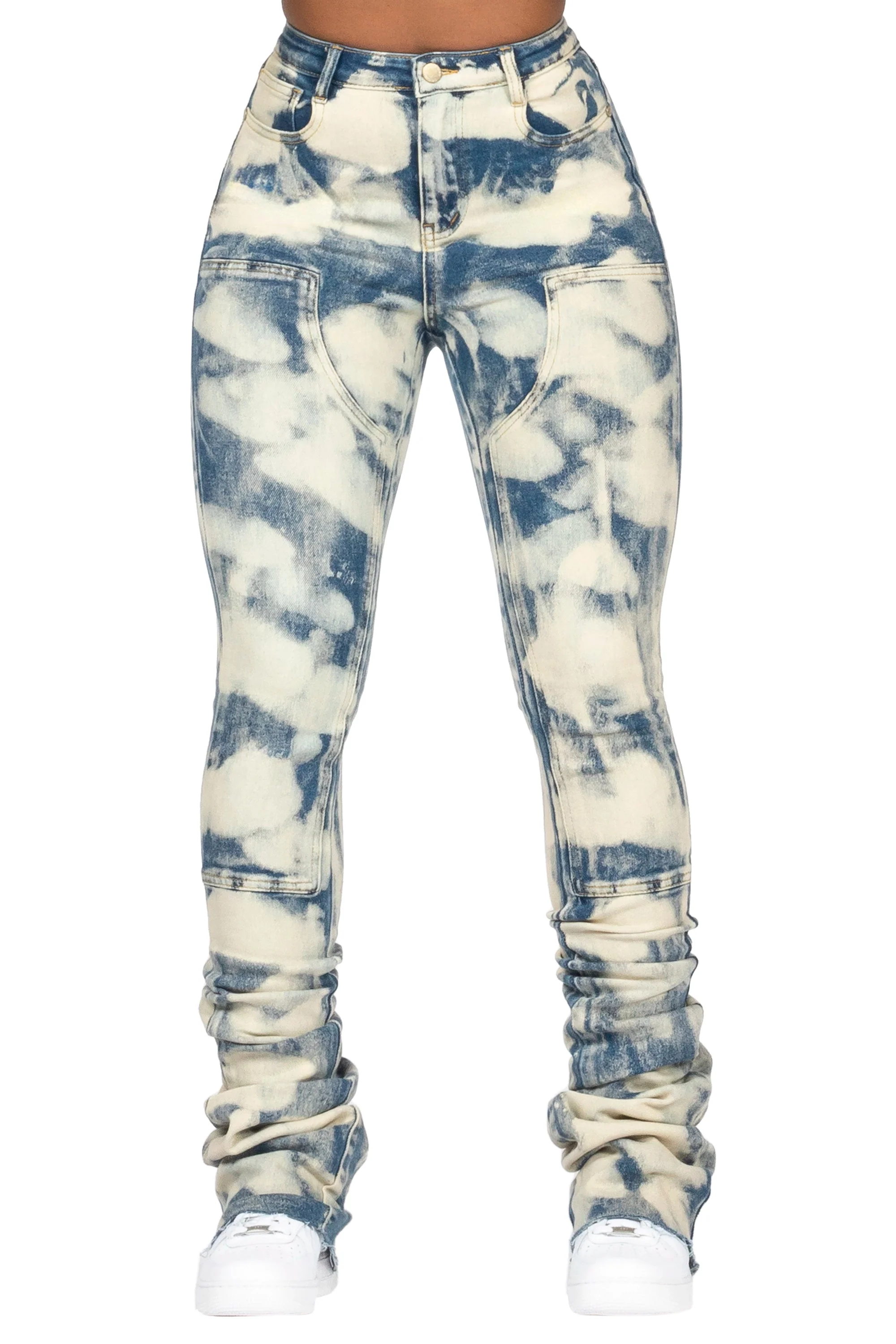 Dajsha Dirty Bleach Wash Super Stacked Jean - Image 6