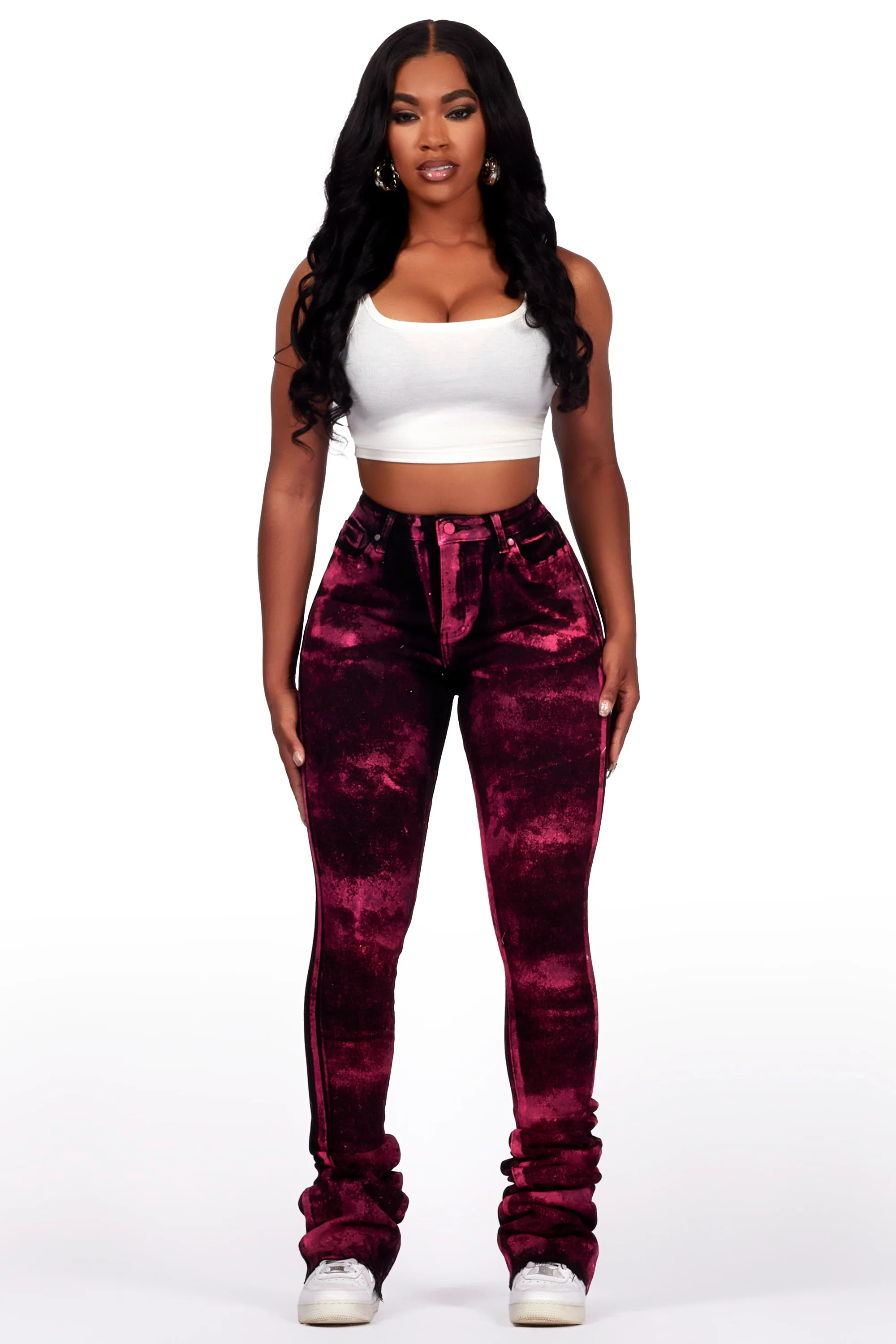 Sherian Black Painted Super Stacked Jean - Image 3
