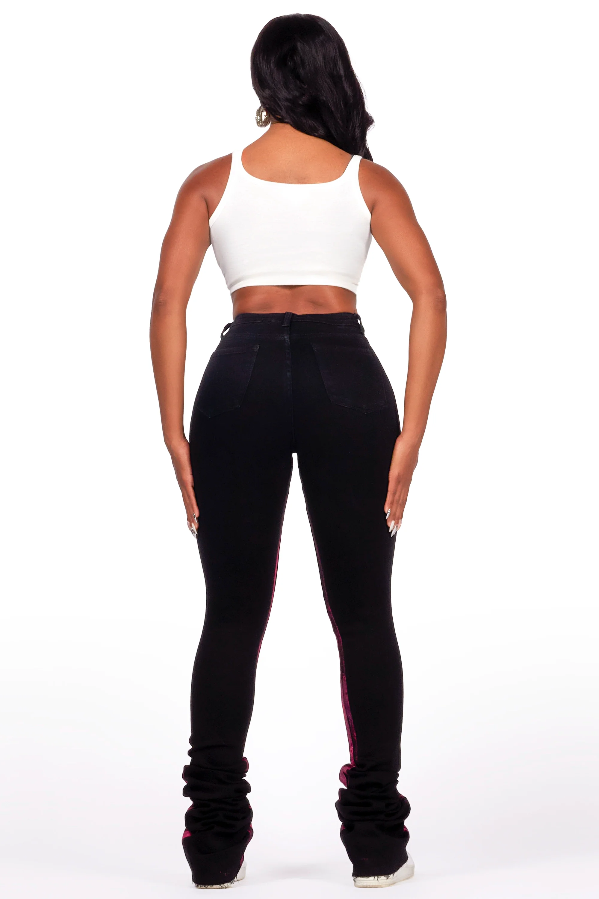 Sherian Black Painted Super Stacked Jean - Image 5