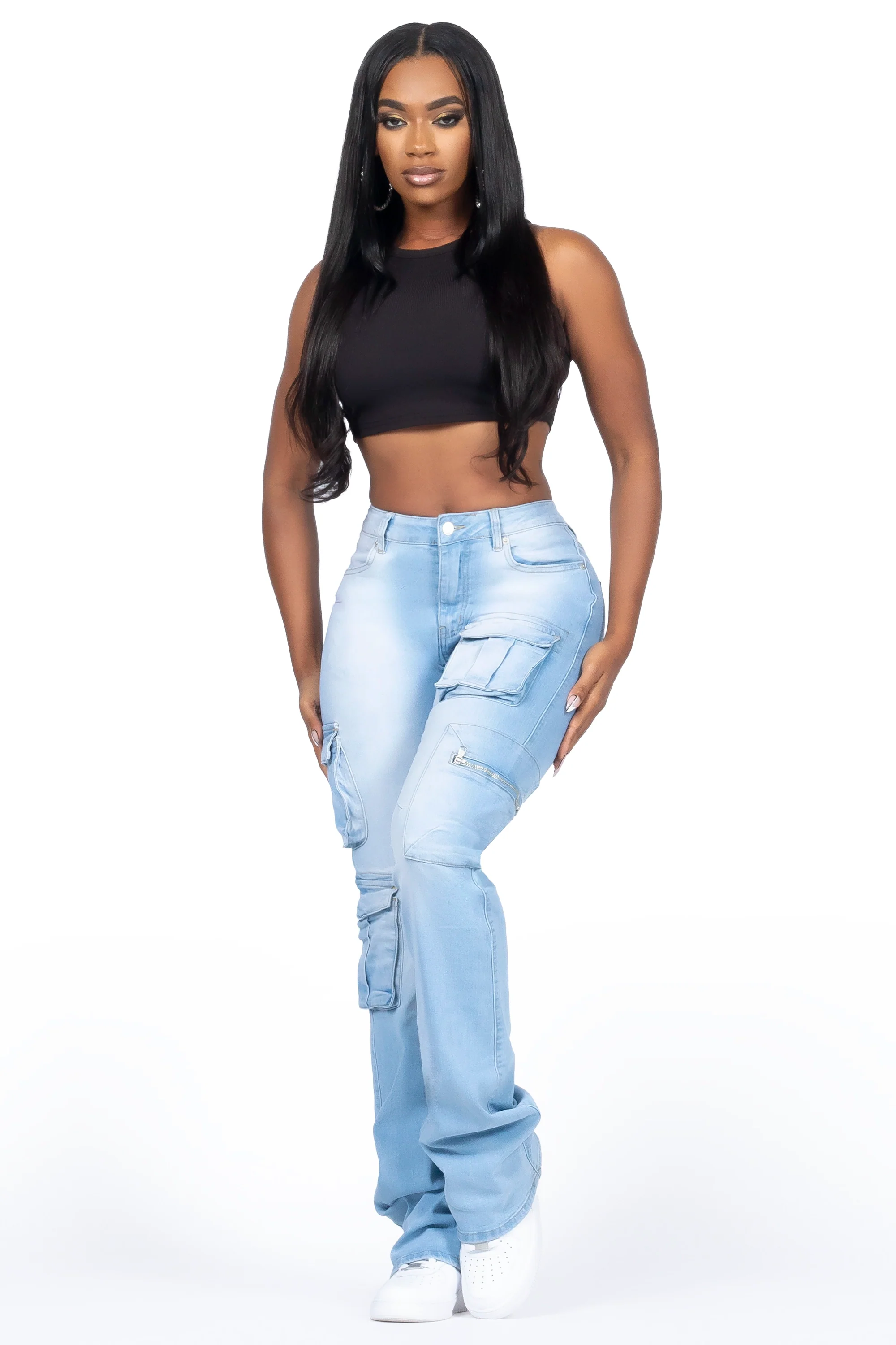 Corrine Light Wash Super Stacked Jean - Image 4