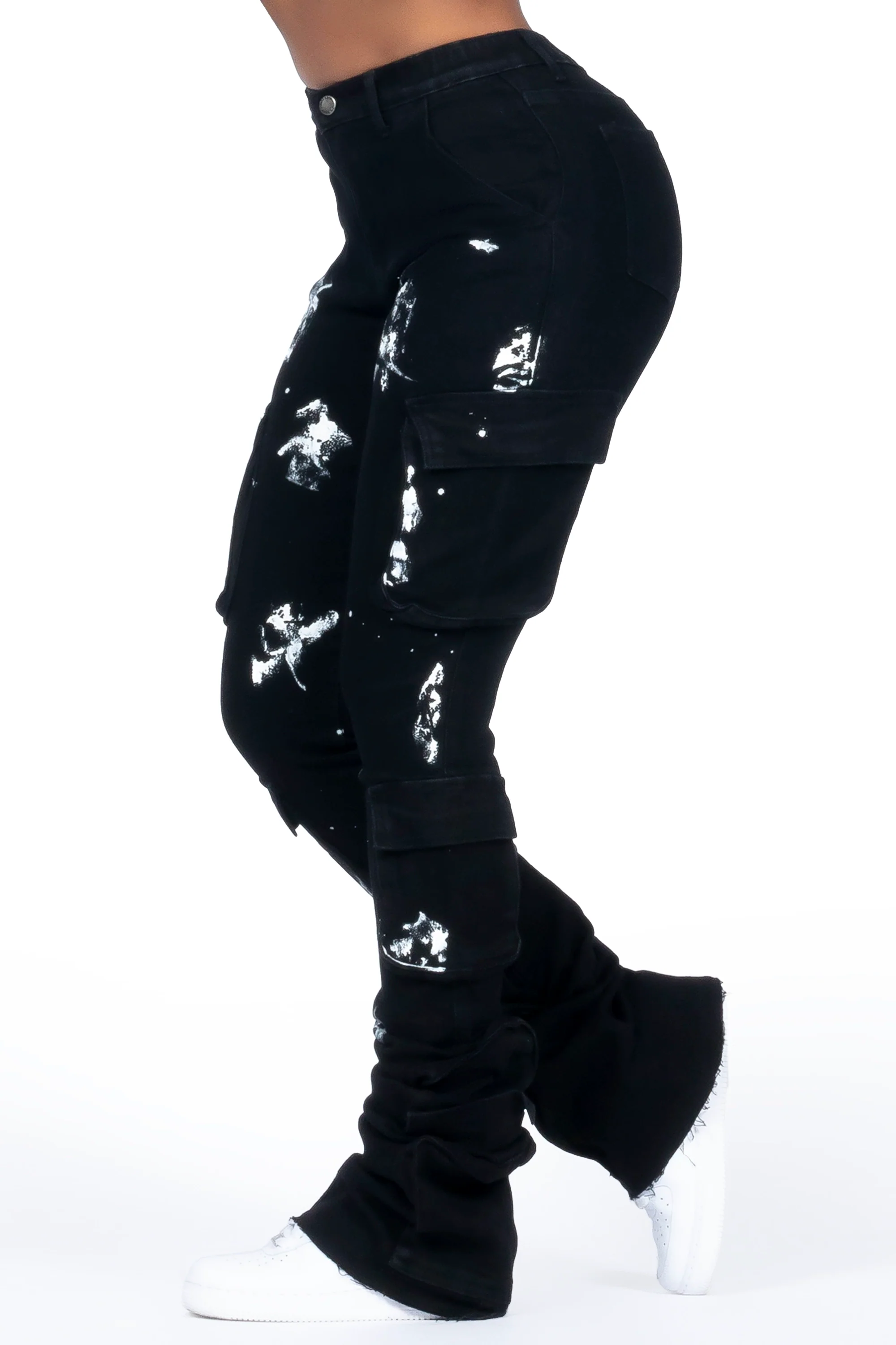 Shondrell Black Painted Super Stacked Jean - Image 3