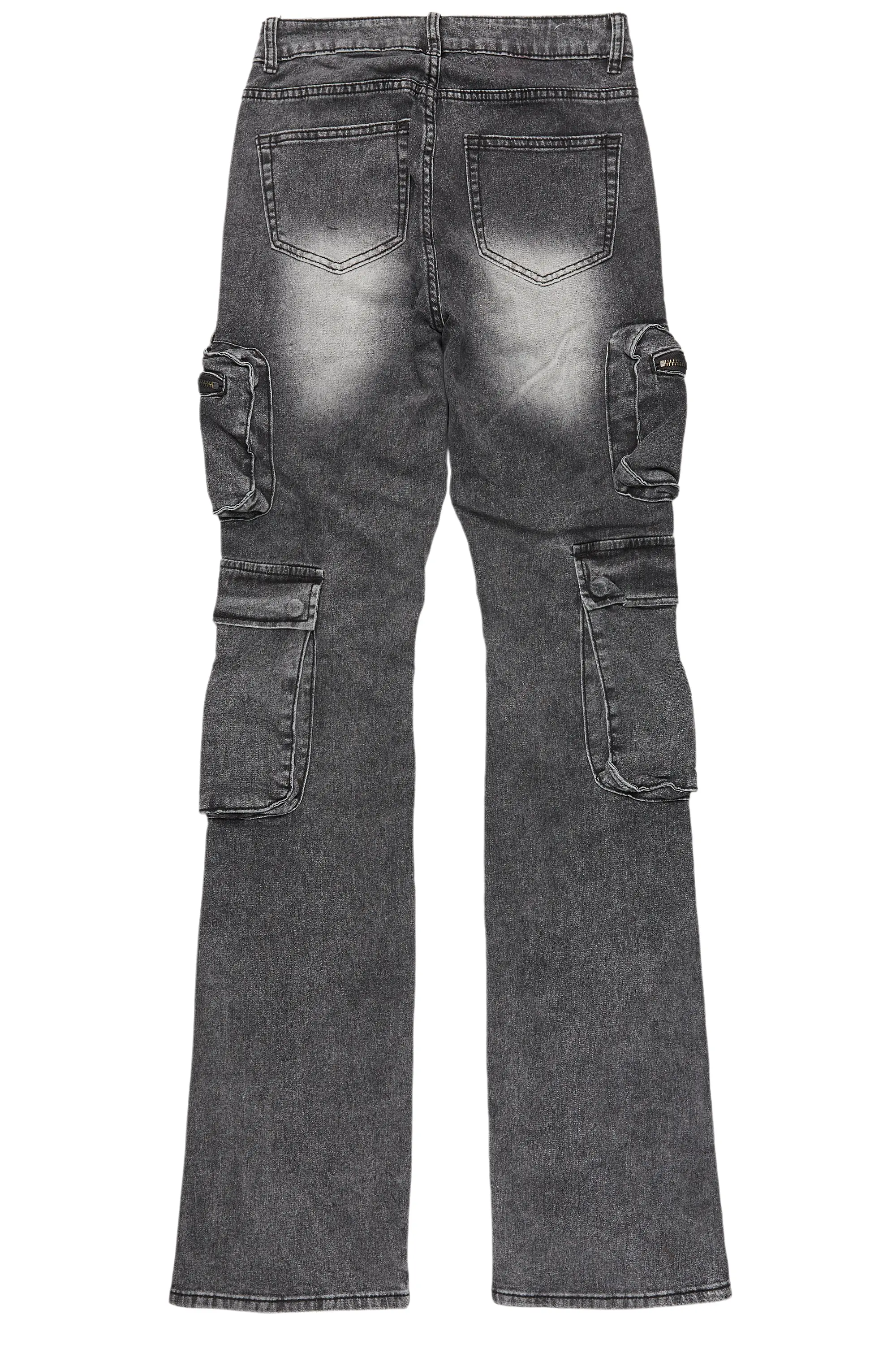 Kailiyah Grey Wash Super Stacked Jean - Image 3