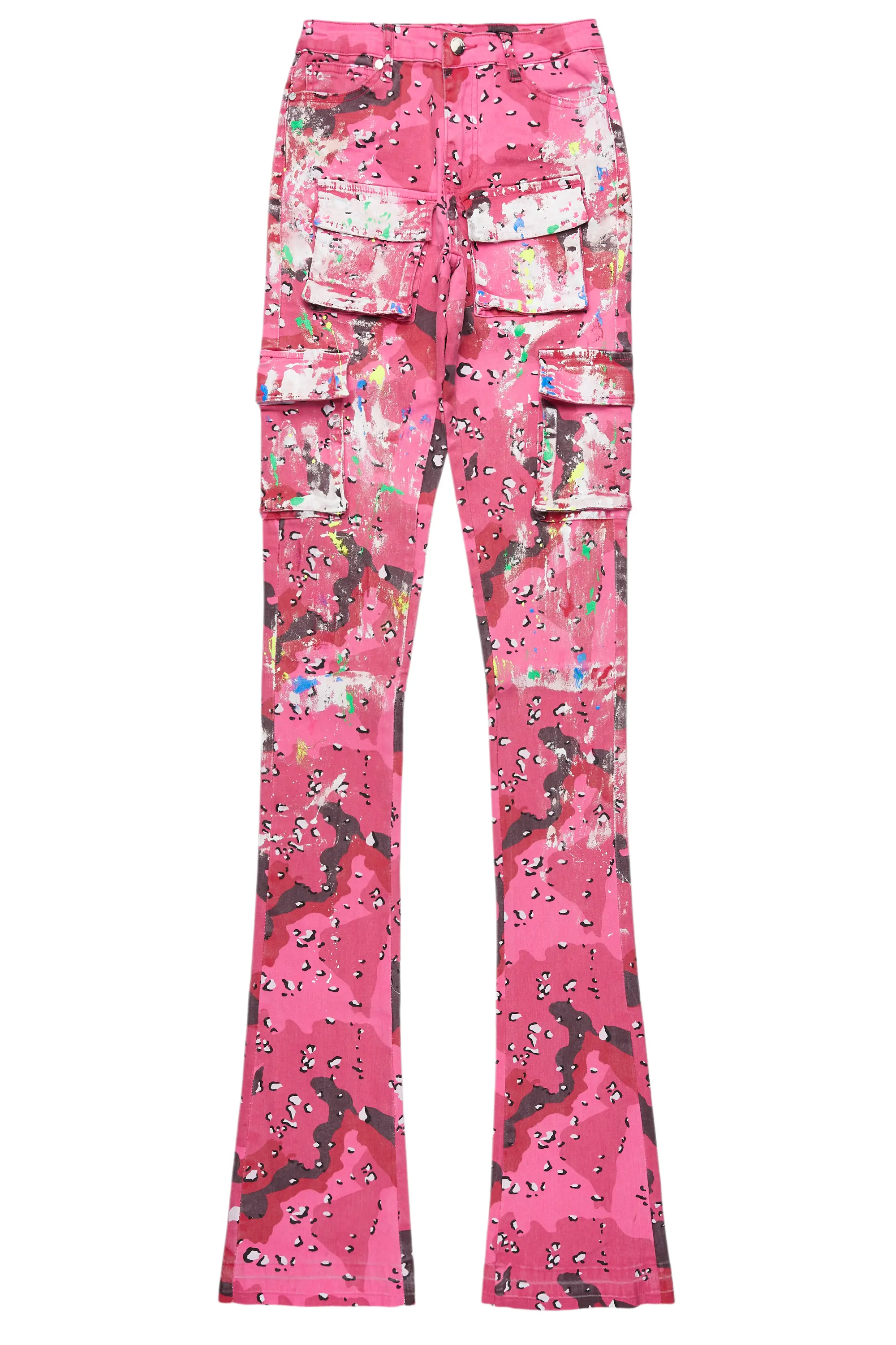 Brandie Pink Camo Painted Super Stacked Jean - Image 3