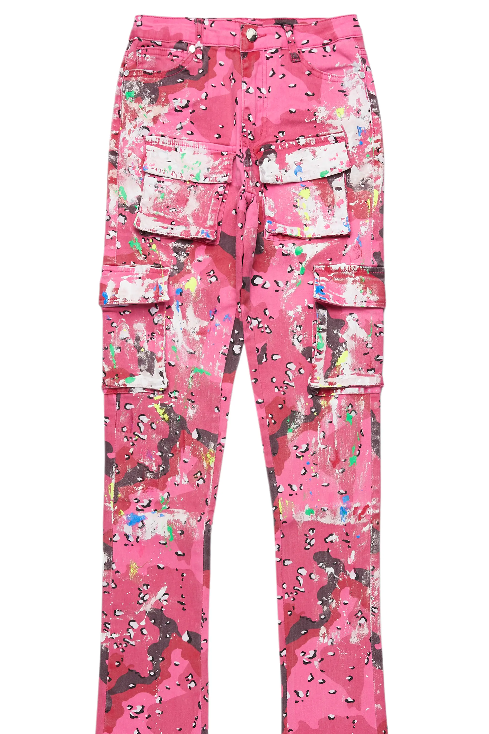 Brandie Pink Camo Painted Super Stacked Jean - Image 6