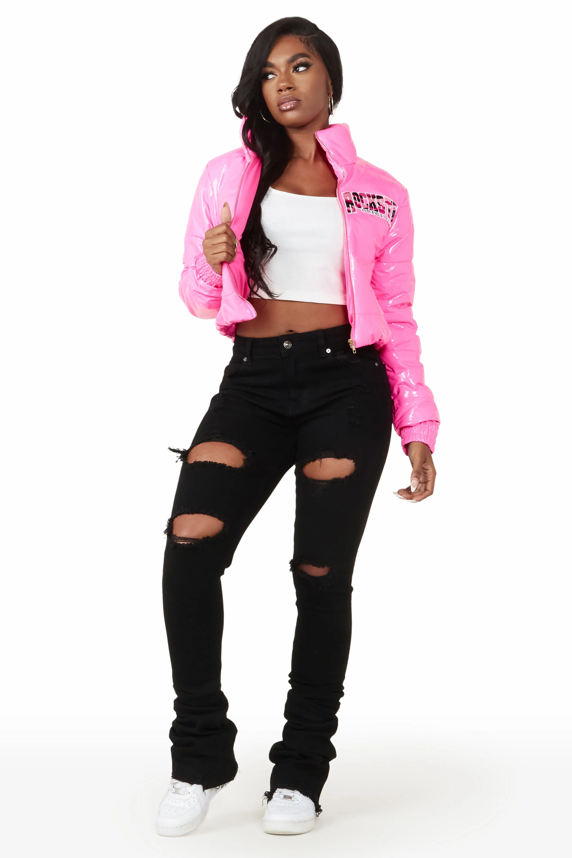 Keepin' Secrets Fuchsia Puffer Jacket - Image 2