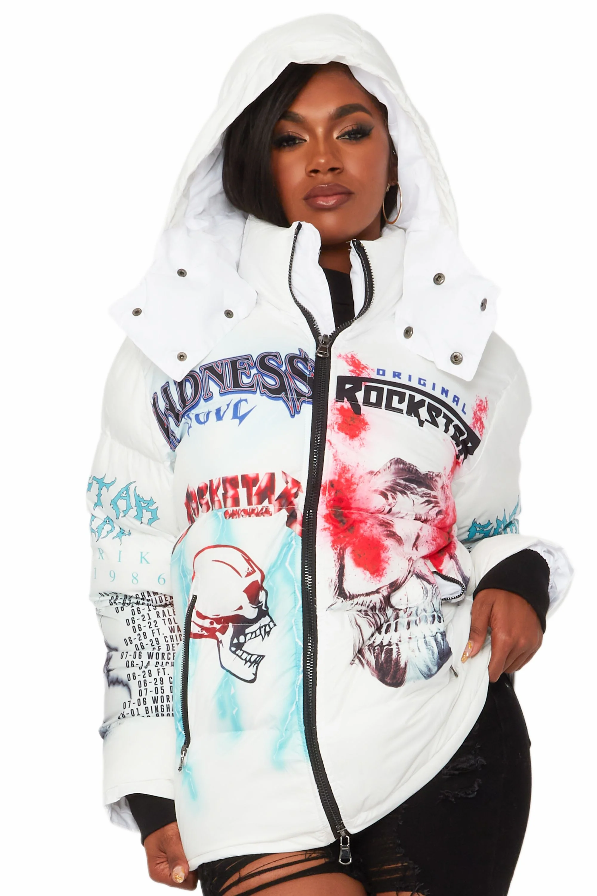 Baily White Oversized Puffer Jacket - Image 5