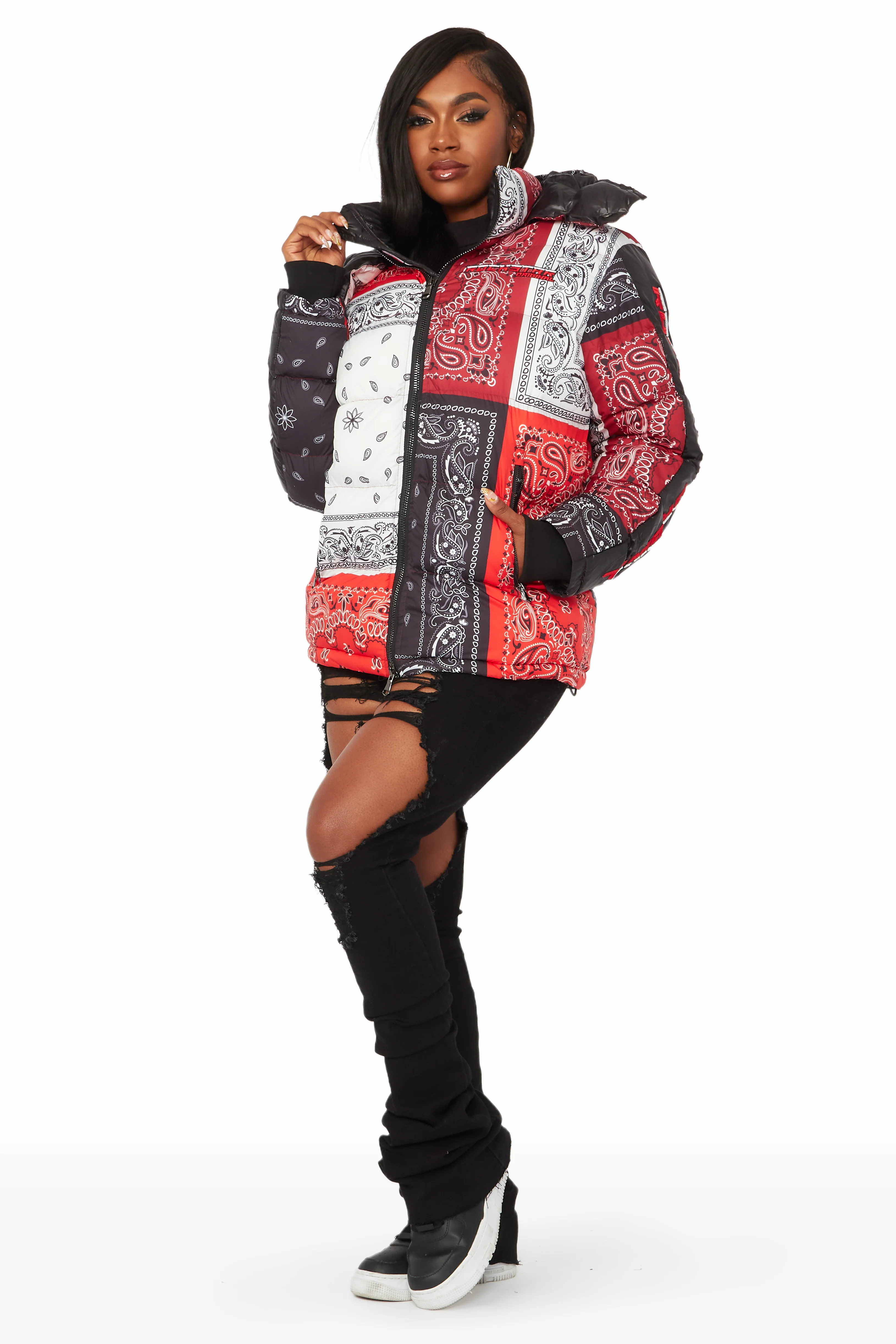 Who's Team Red Oversized Puffer Jacket - Image 10
