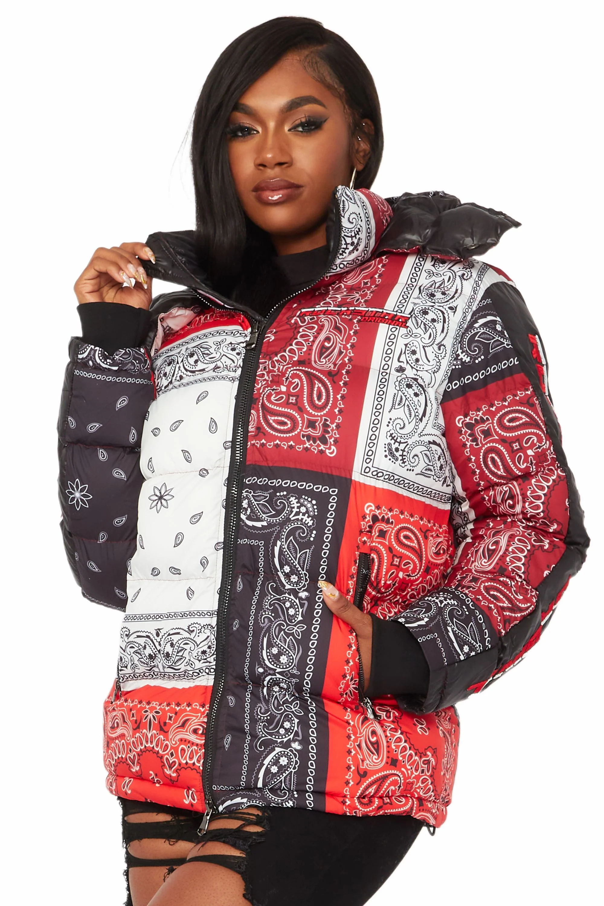 Who's Team Red Oversized Puffer Jacket - Image 15