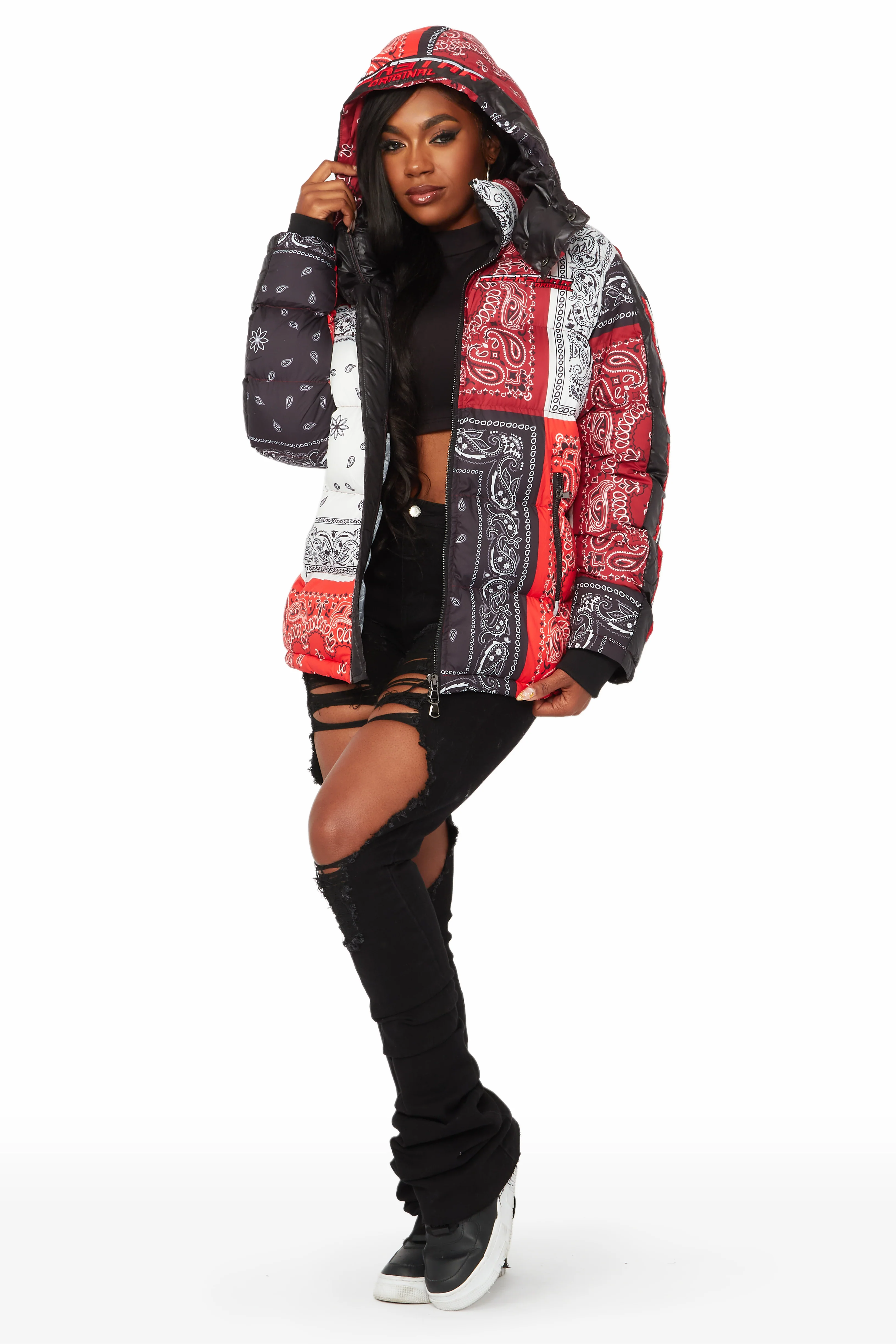 Who's Team Red Oversized Puffer Jacket - Image 5
