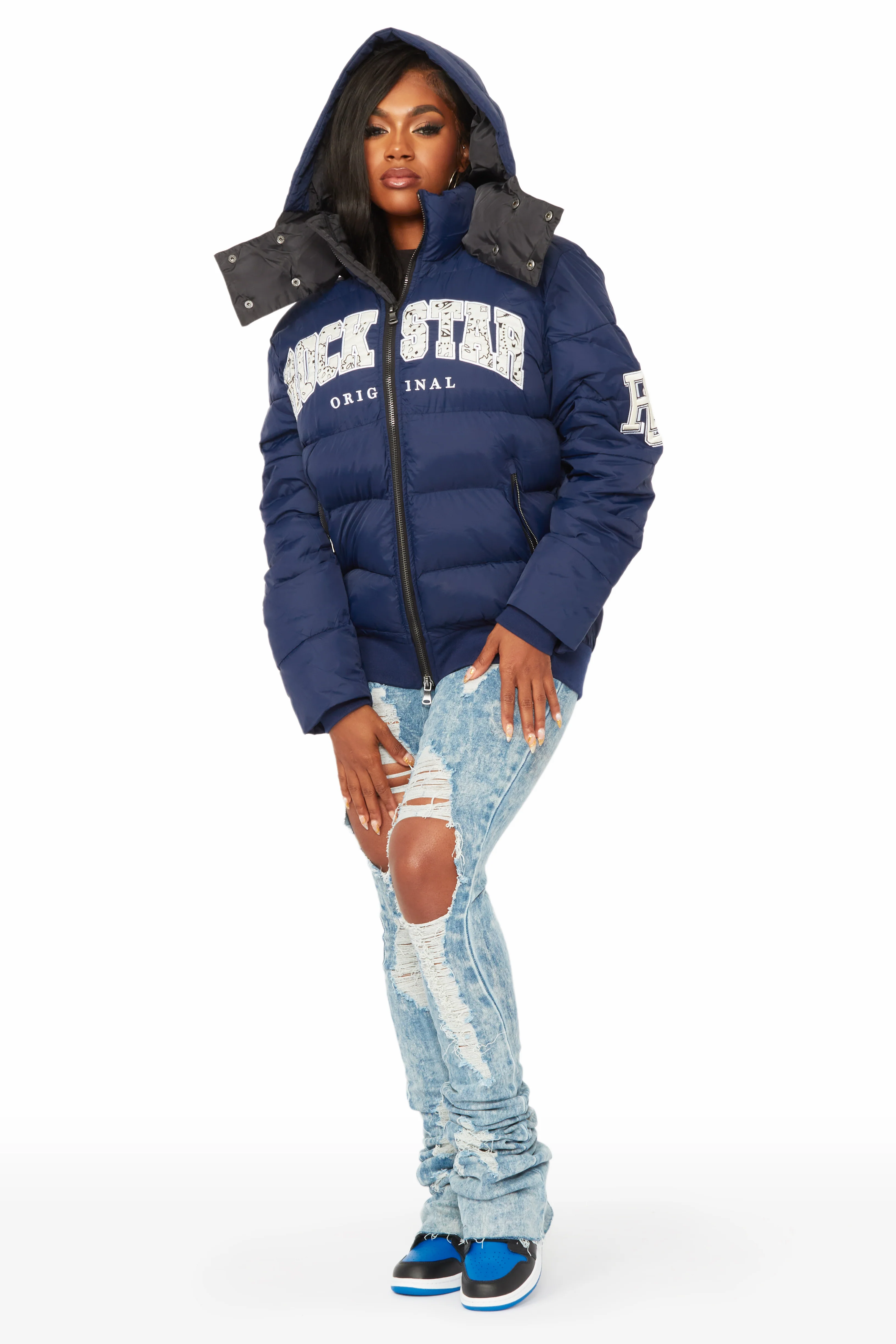 Latoya Navy Oversized Puffer Jacket - Image 12