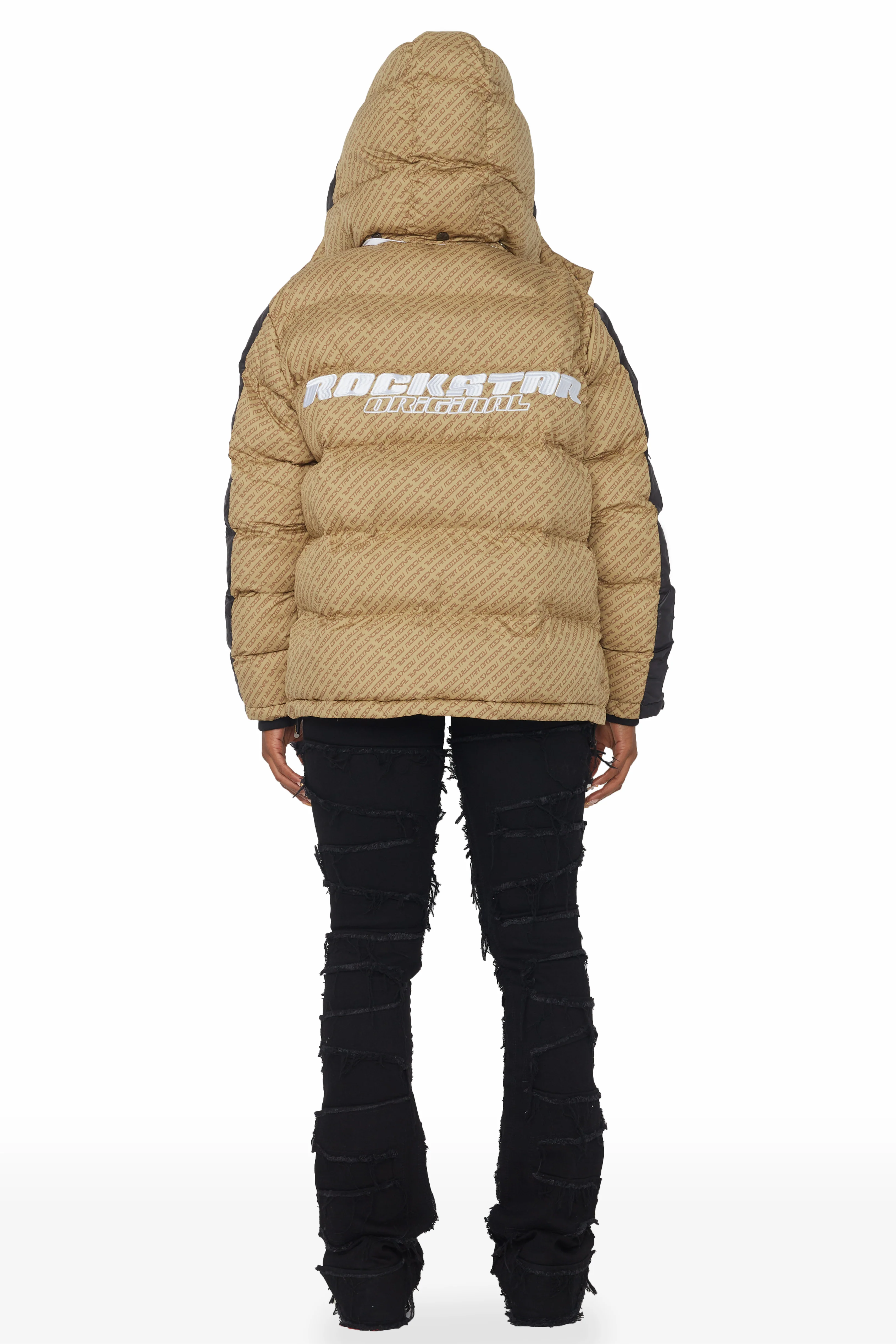 Luna Beige Oversized Puffer Jacket - Image 9