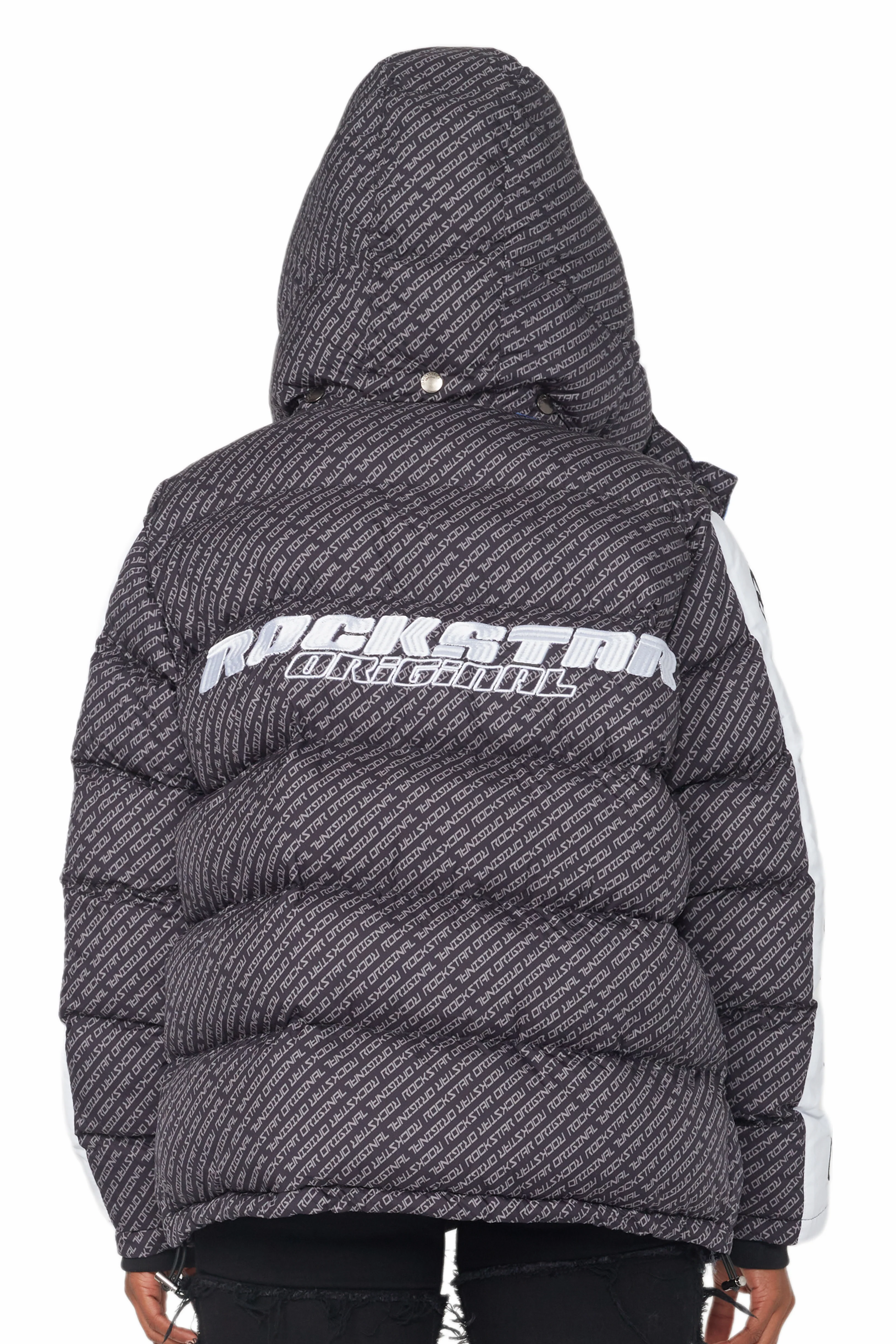 Luna Black Oversized Puffer Jacket - Image 5
