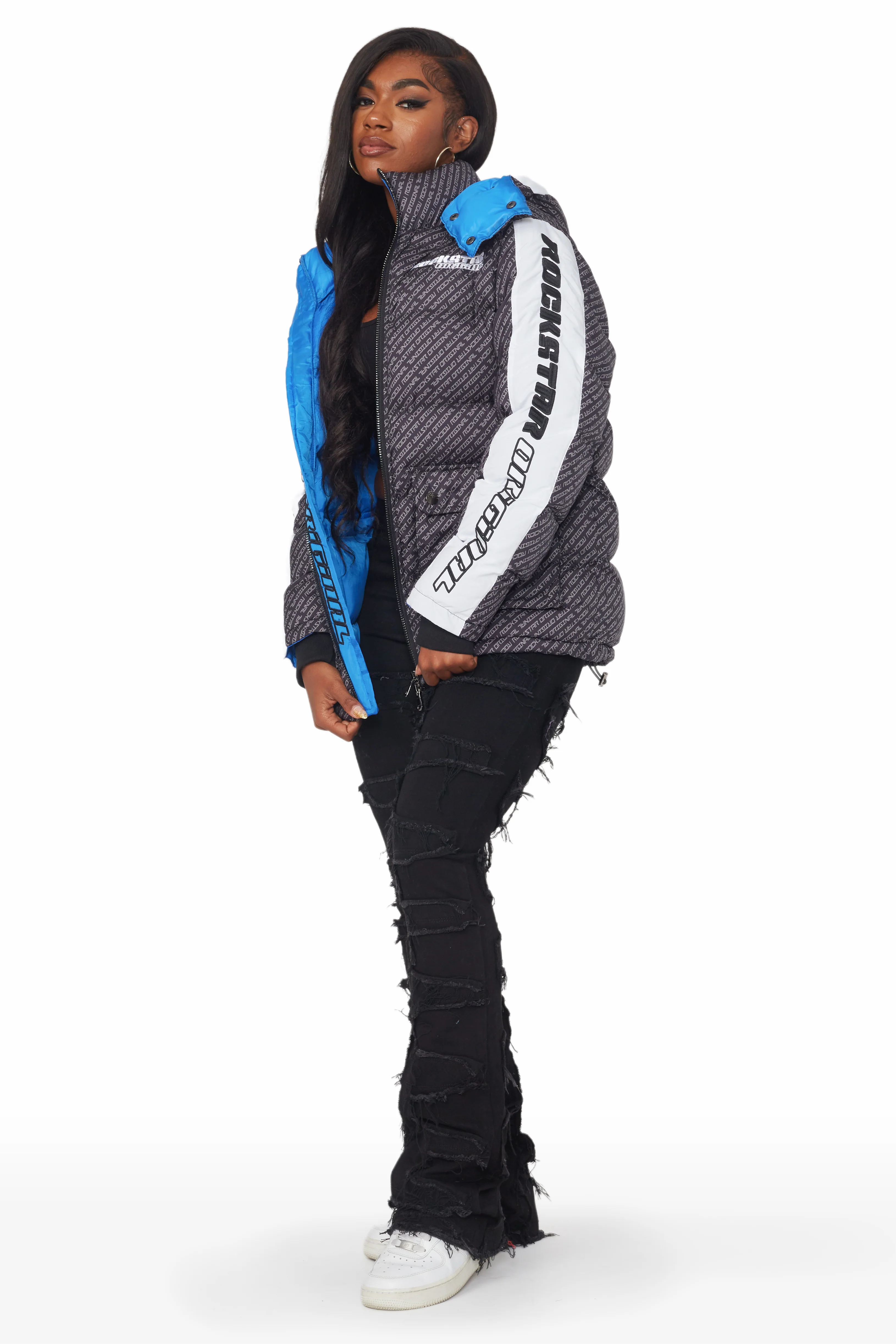 Luna Black Oversized Puffer Jacket - Image 6