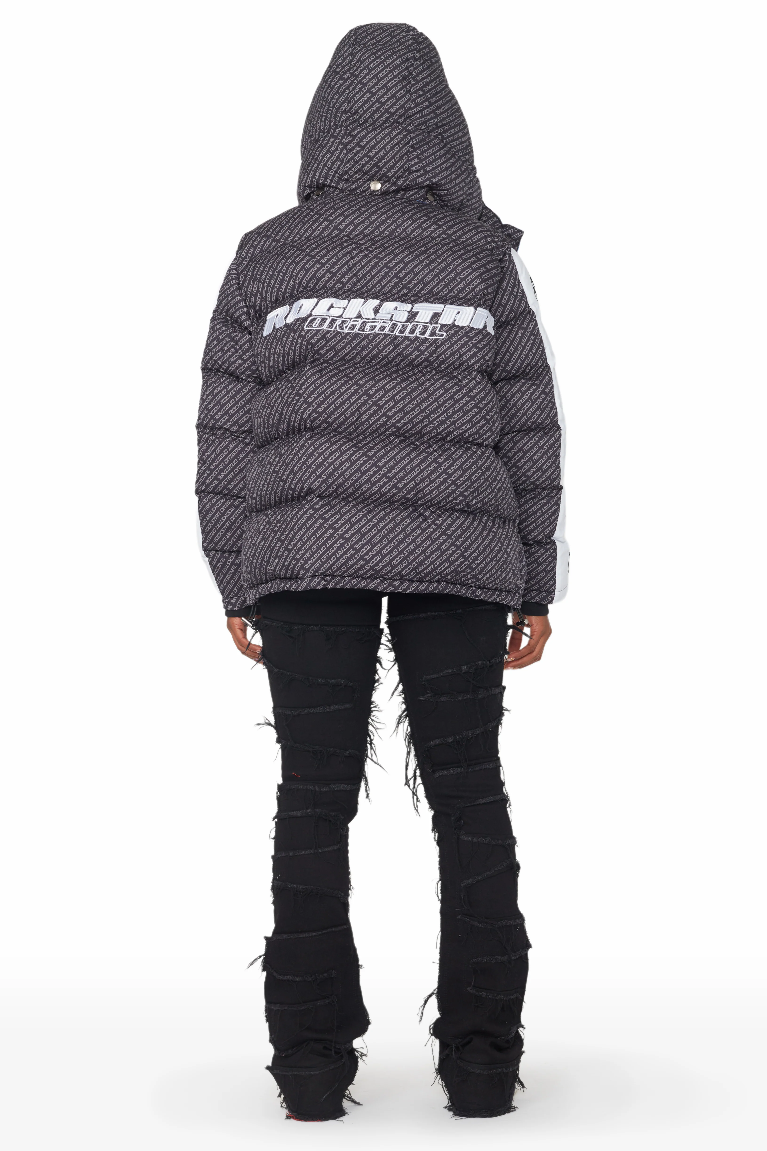 Luna Black Oversized Puffer Jacket - Image 7