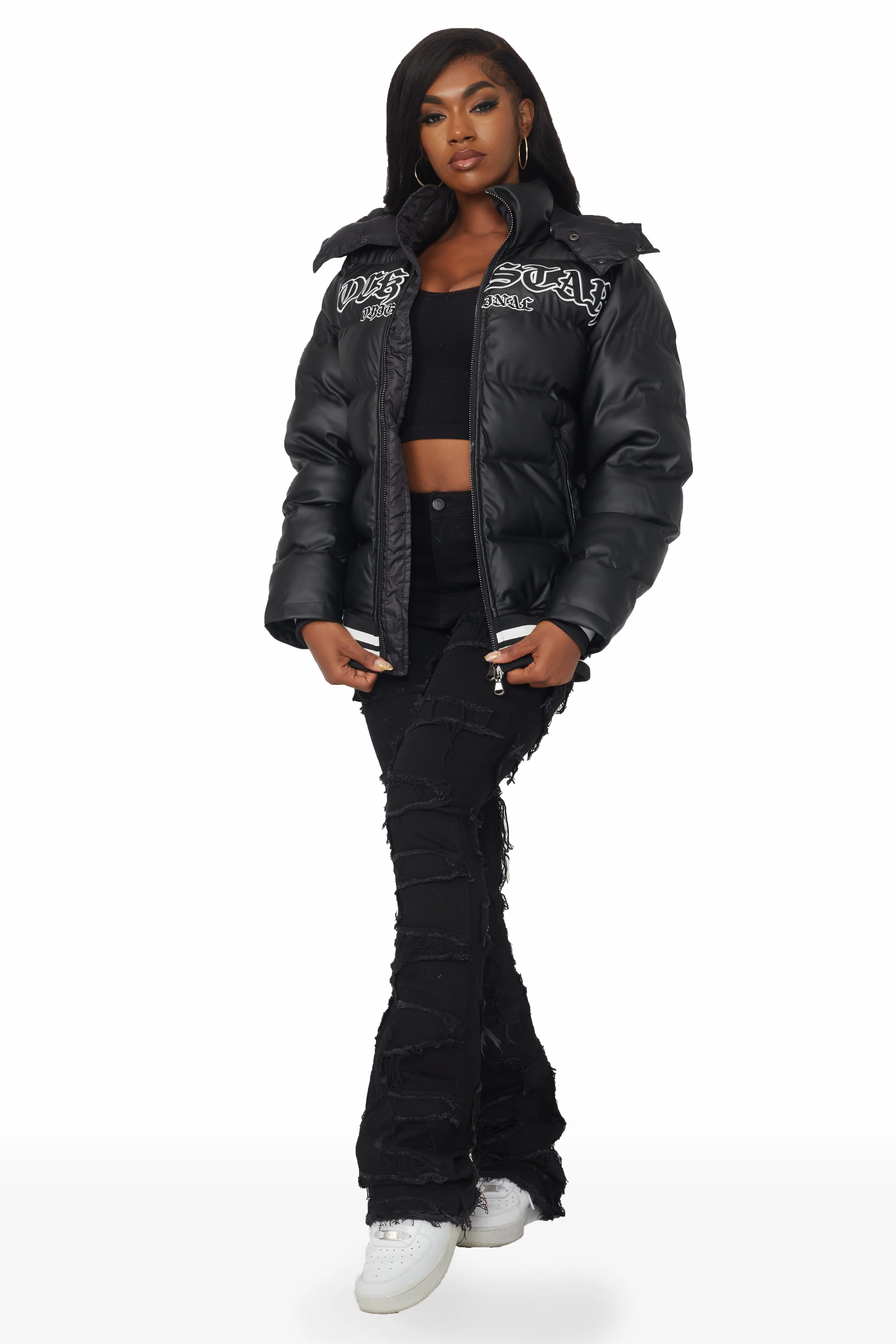 Kehlany Black Oversized Puffer Jacket - Image 11