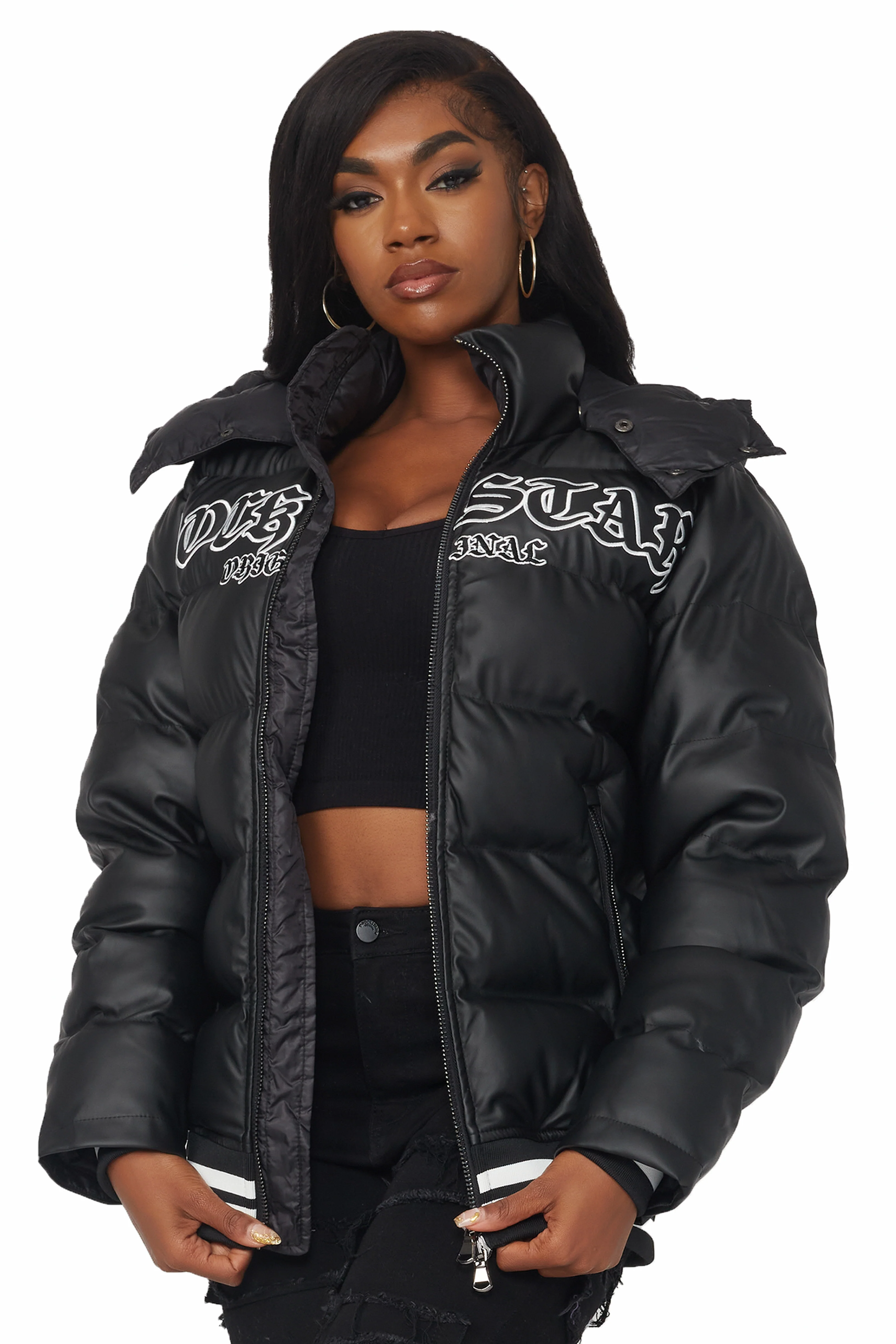 Kehlany Black Oversized Puffer Jacket - Image 3