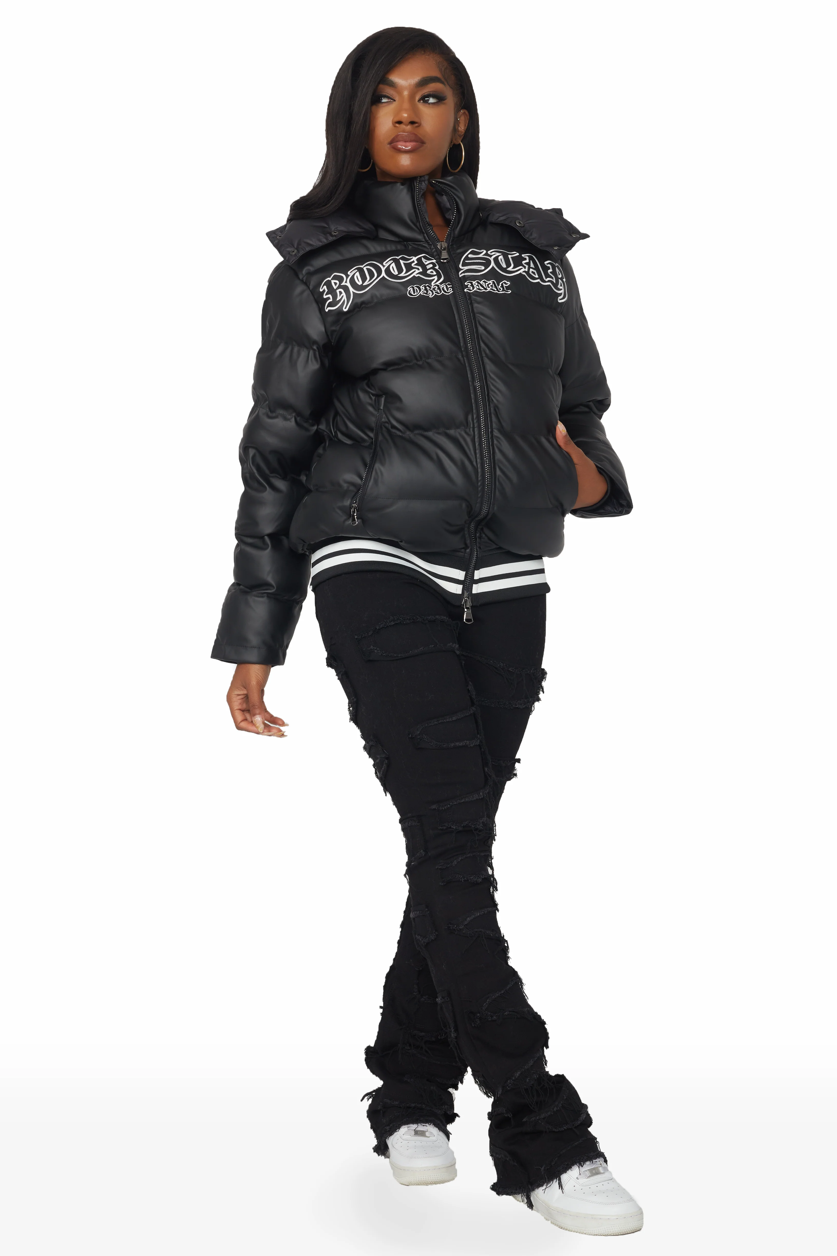 Kehlany Black Oversized Puffer Jacket - Image 6