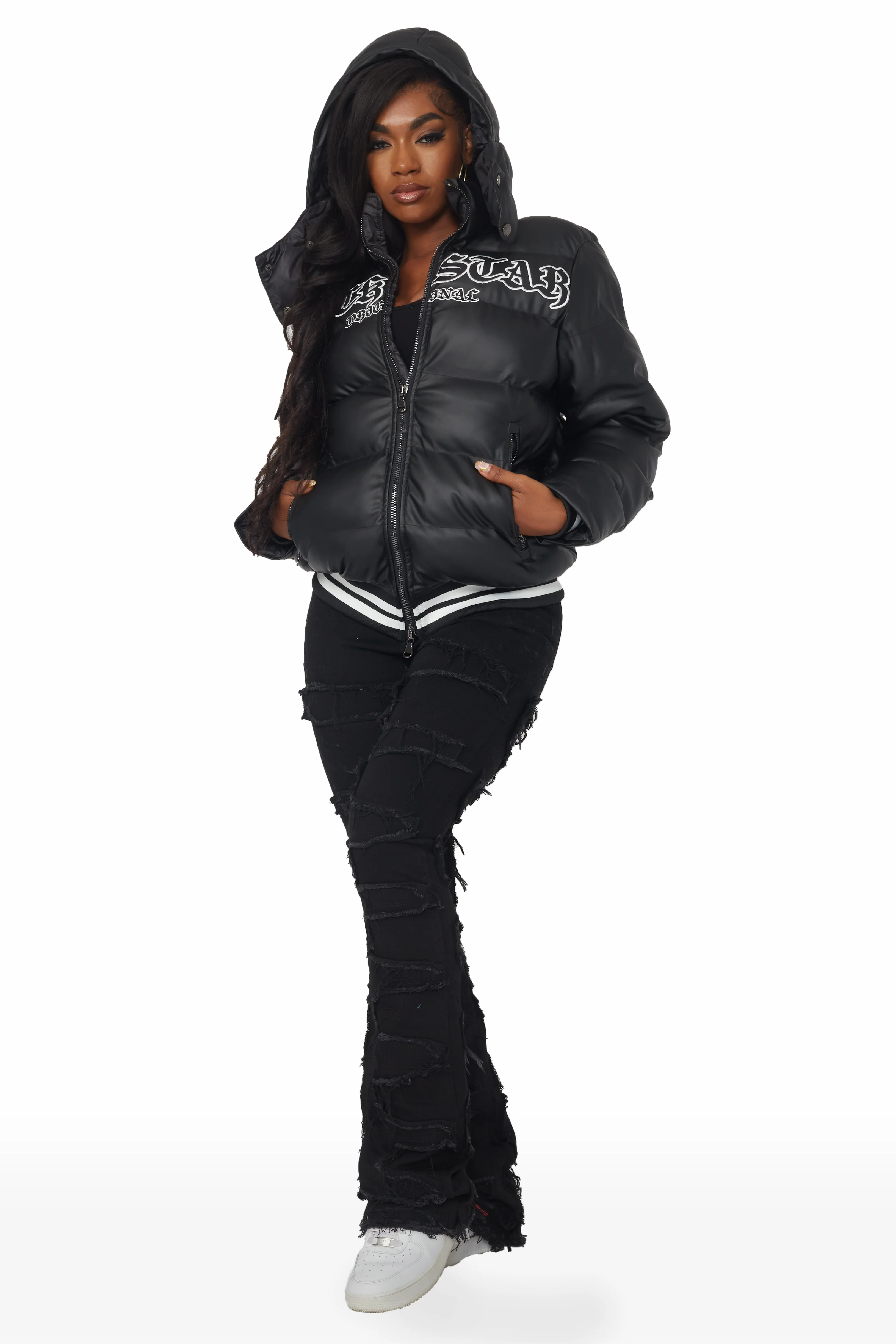 Kehlany Black Oversized Puffer Jacket - Image 8
