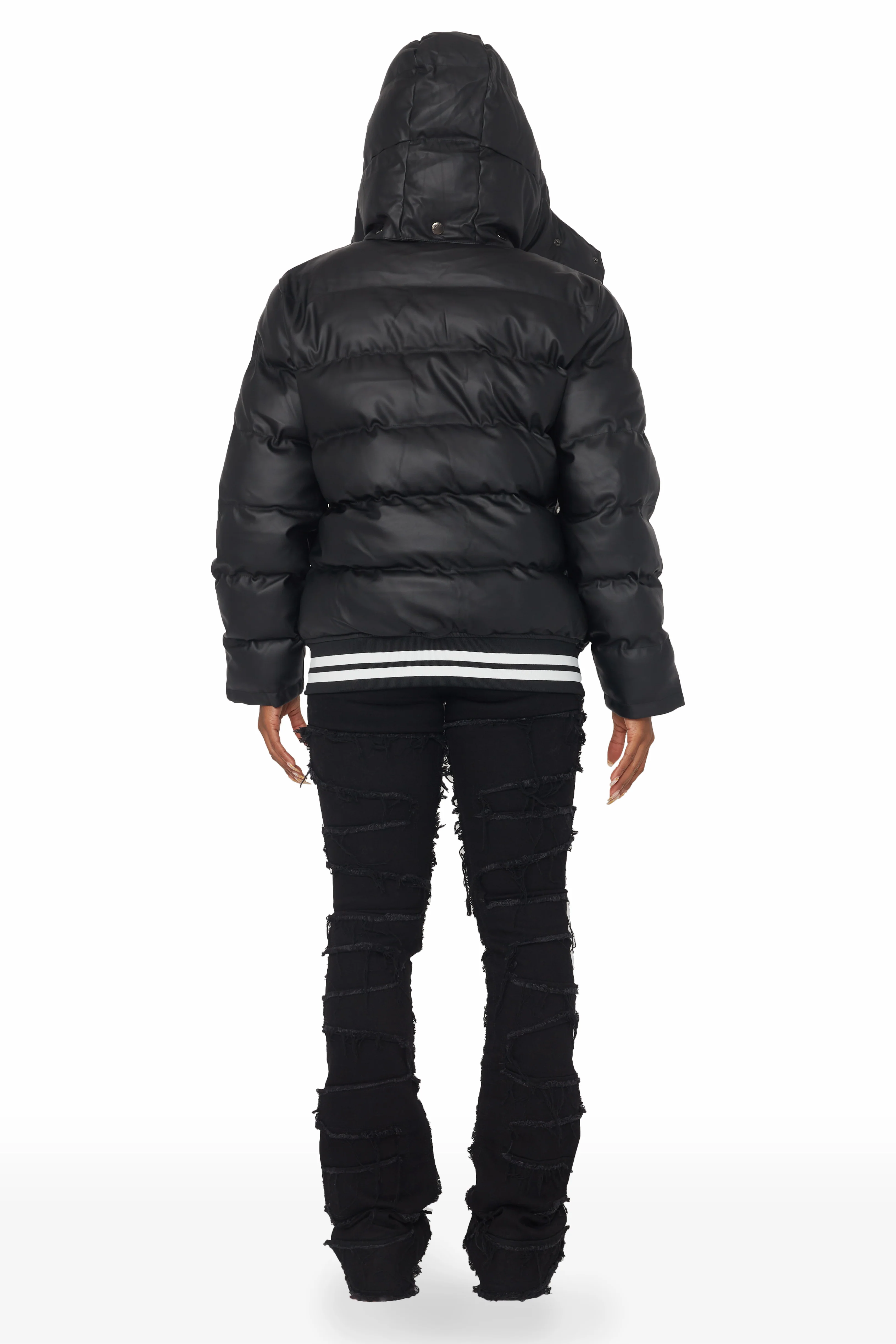 Kehlany Black Oversized Puffer Jacket - Image 9