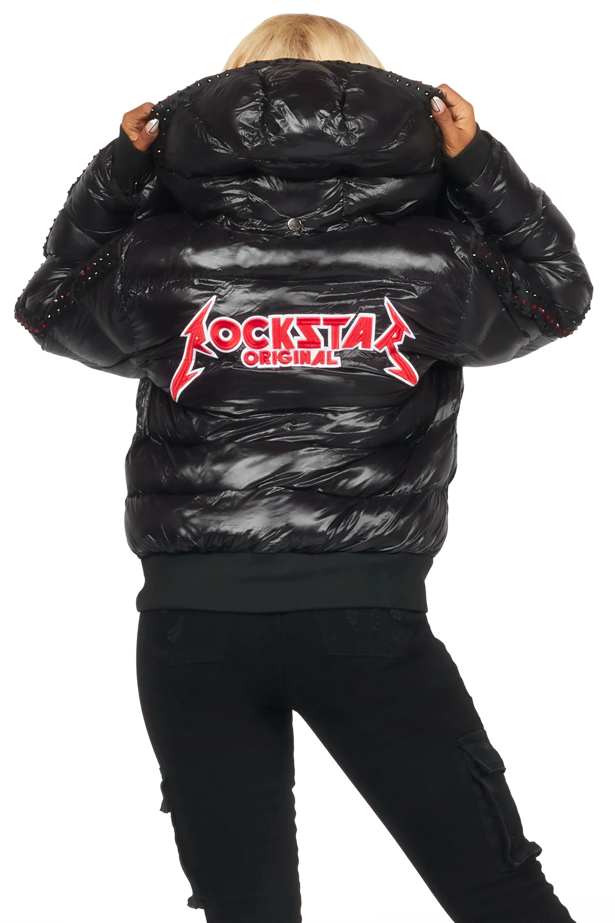 Banklee Black Puffer Jacket - Image 6
