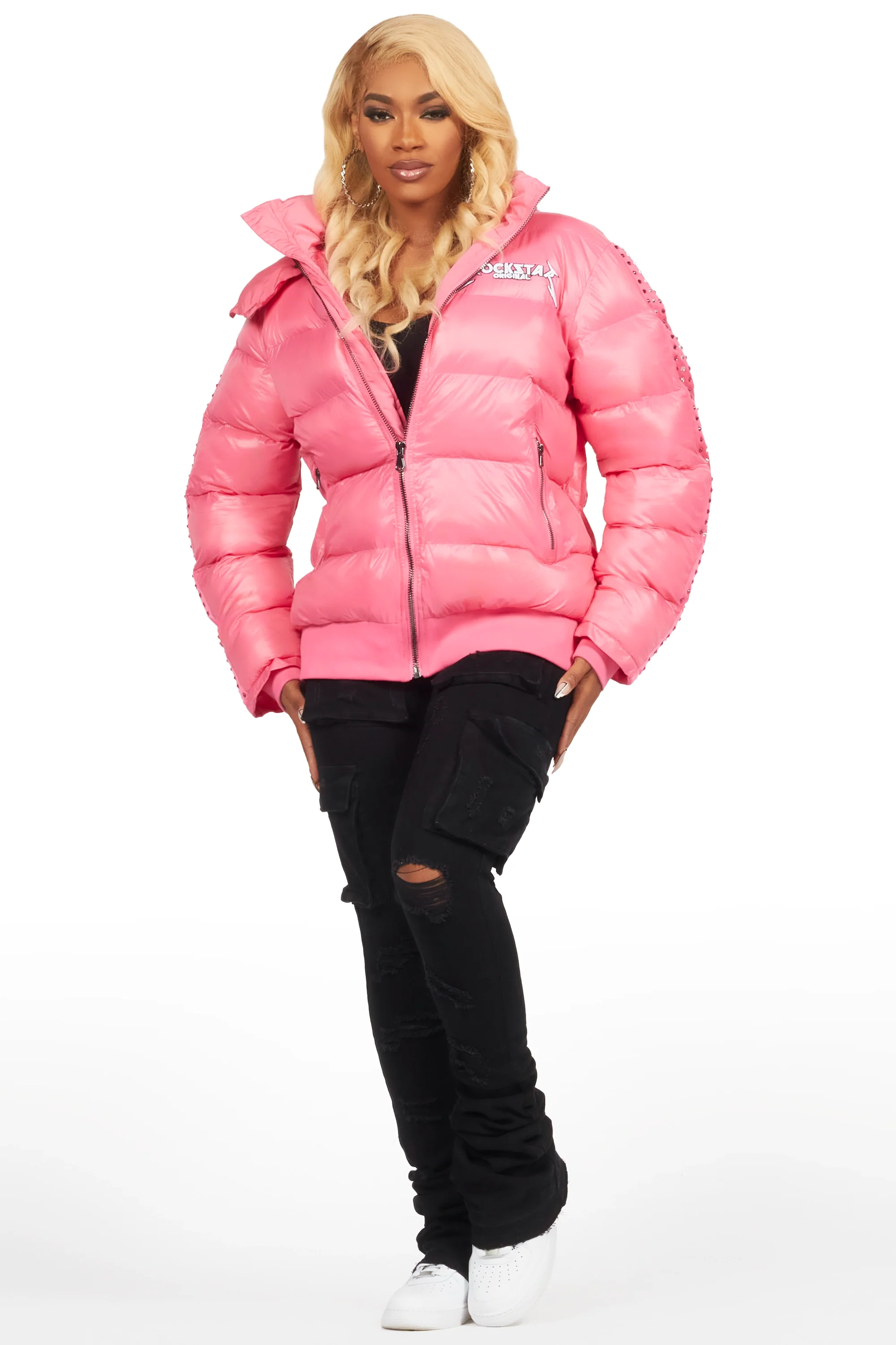 Banklee Pink Puffer Jacket - Image 11