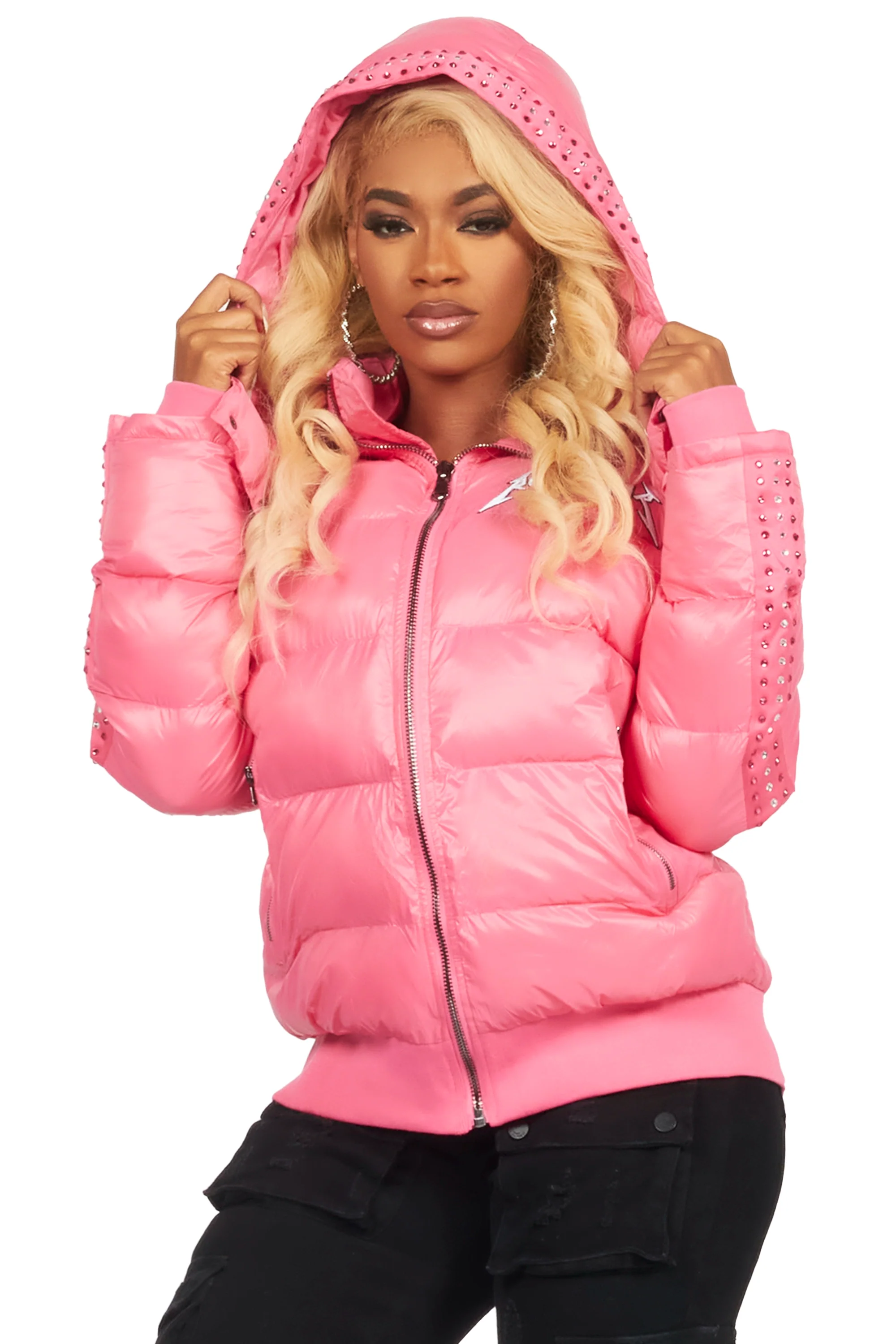Banklee Pink Puffer Jacket - Image 12