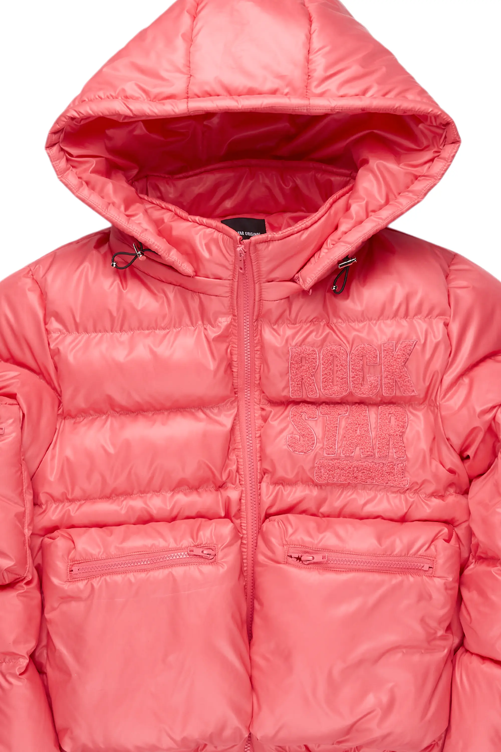 Keisha Pink Cargo Puffer Jacket - Image 7