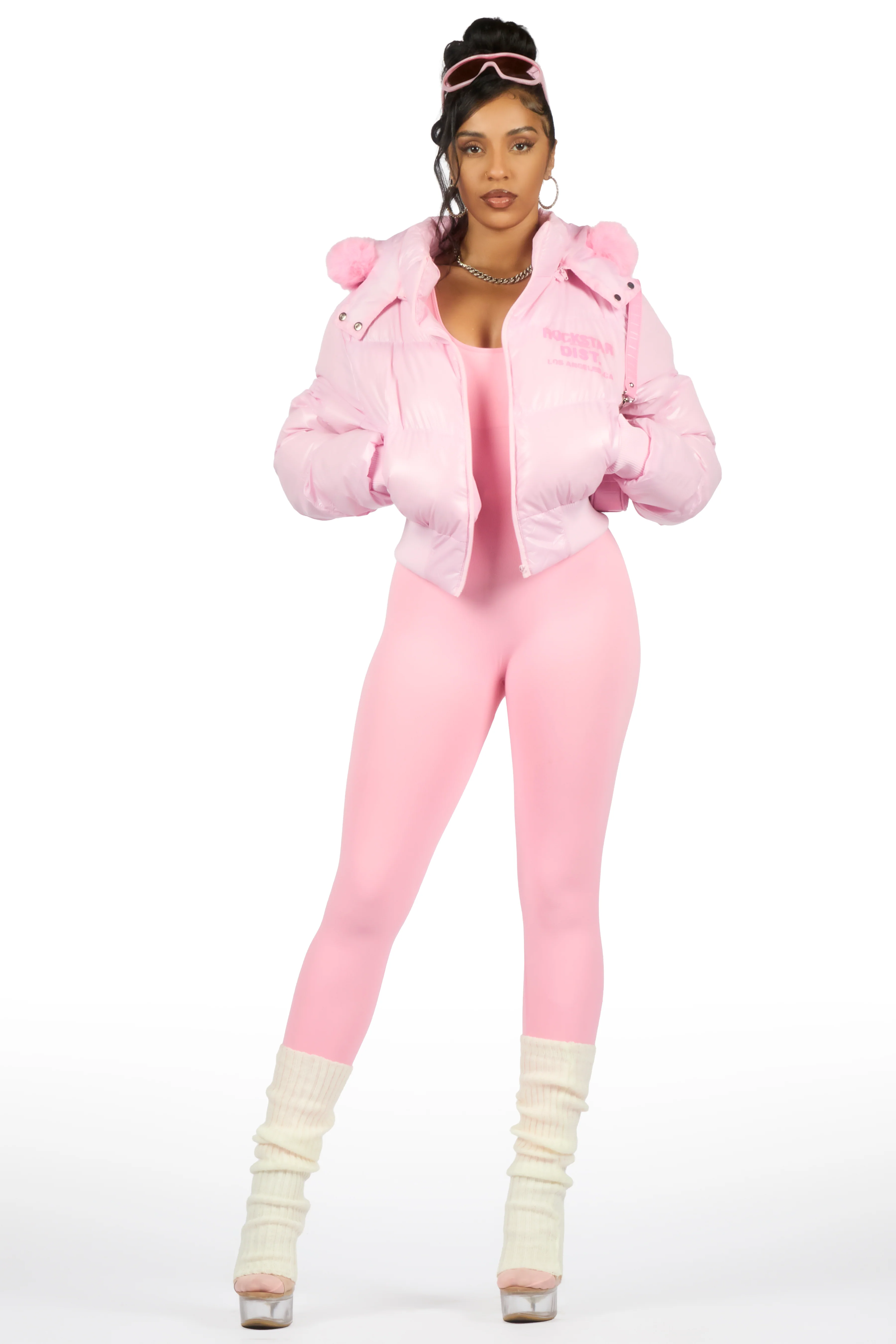 Moncia Pink Puffer Jacket - Image 3