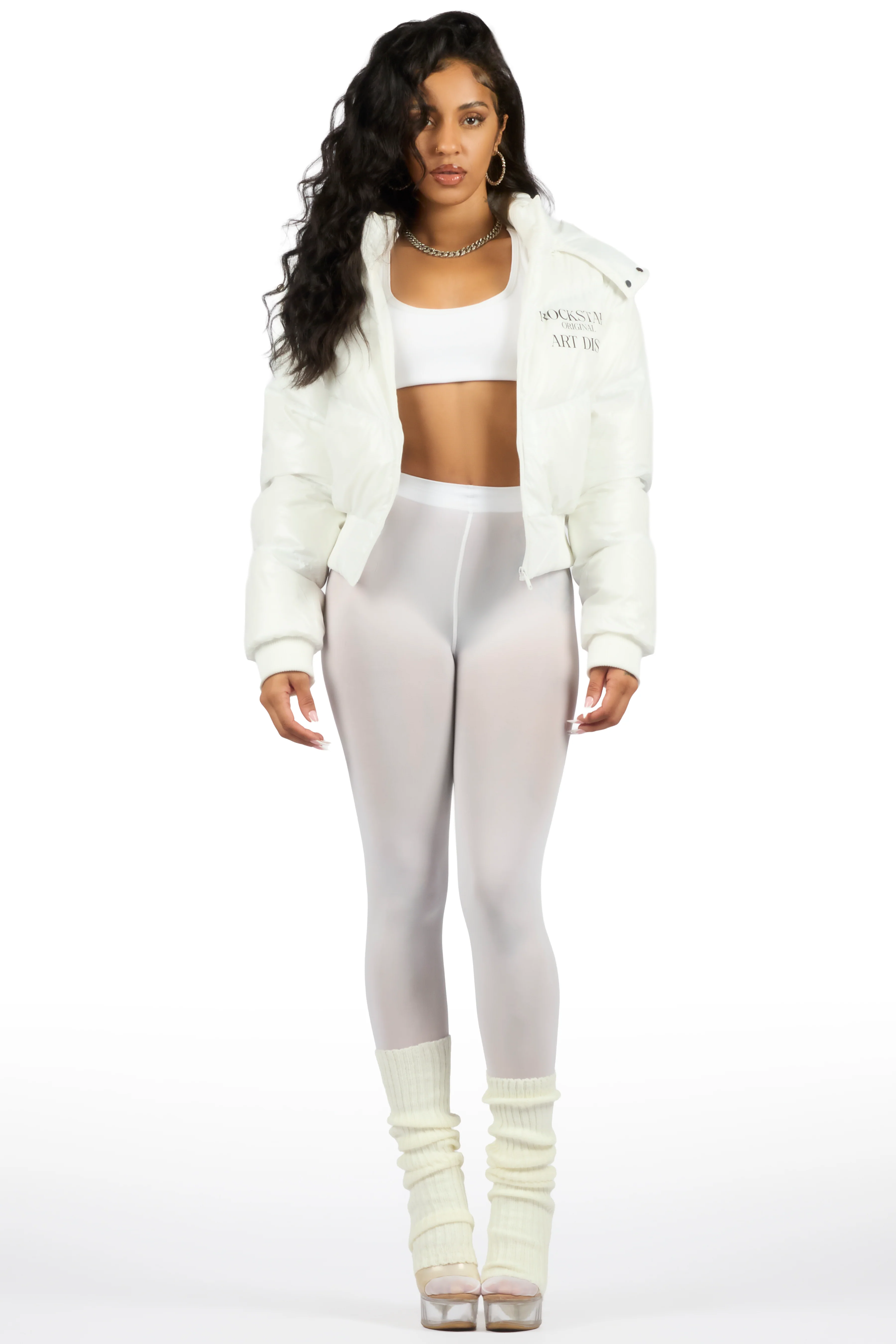 Destina White Puffer Jacket - Image 4