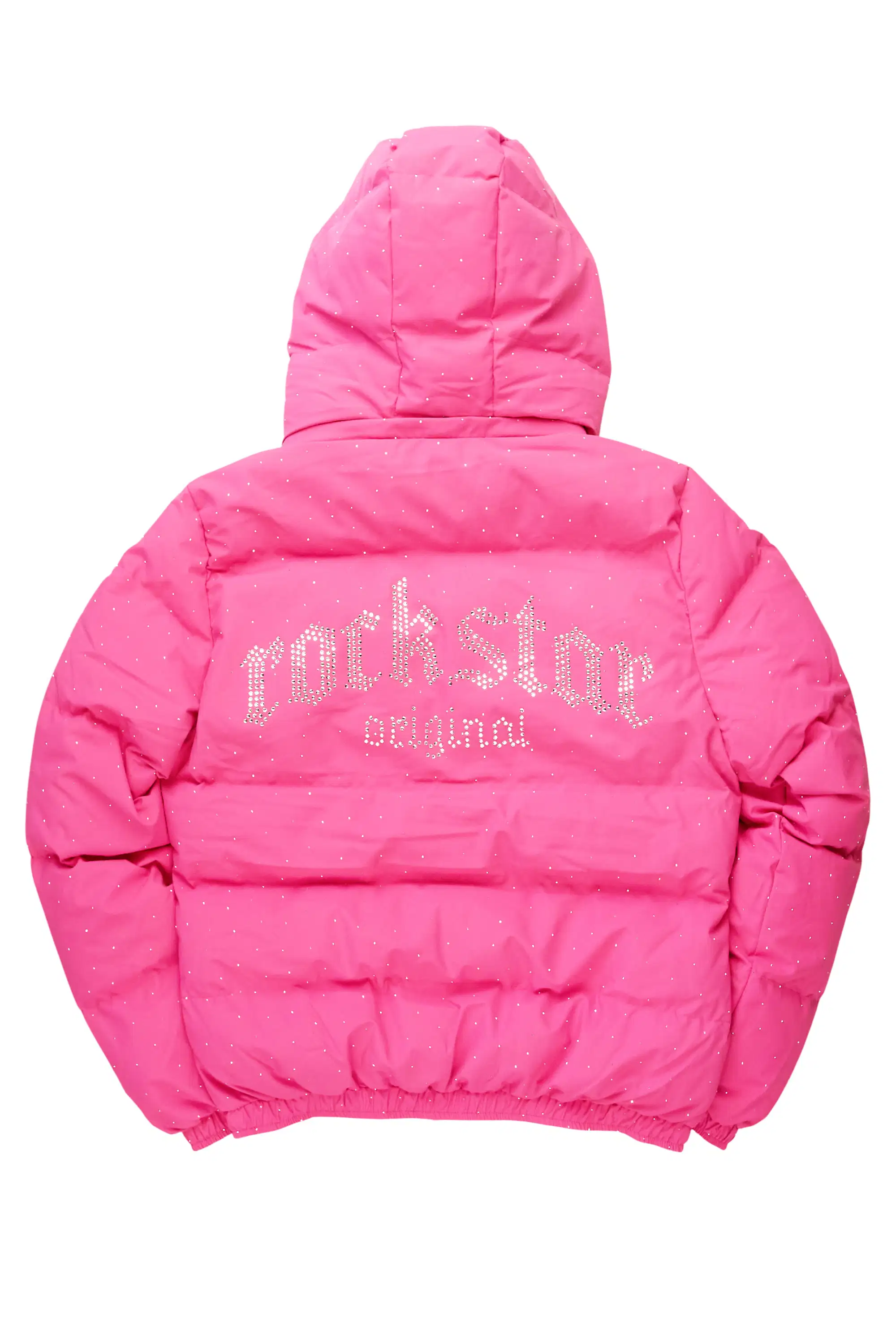 Onellia Hot Pink Rhinestone Puffer Jacket - Image 11