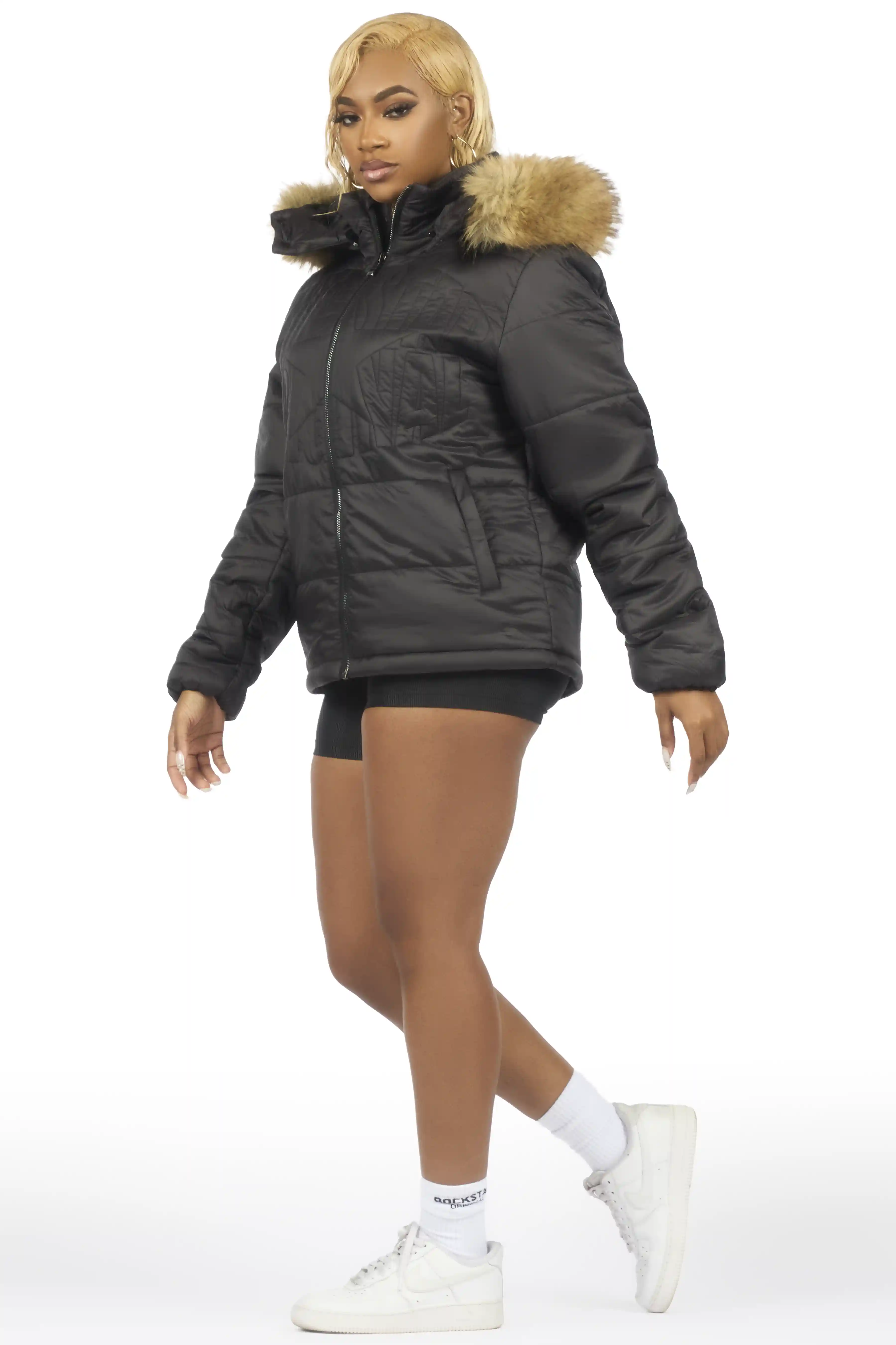 Marlona Black Oversized Puffer Jacket - Image 6