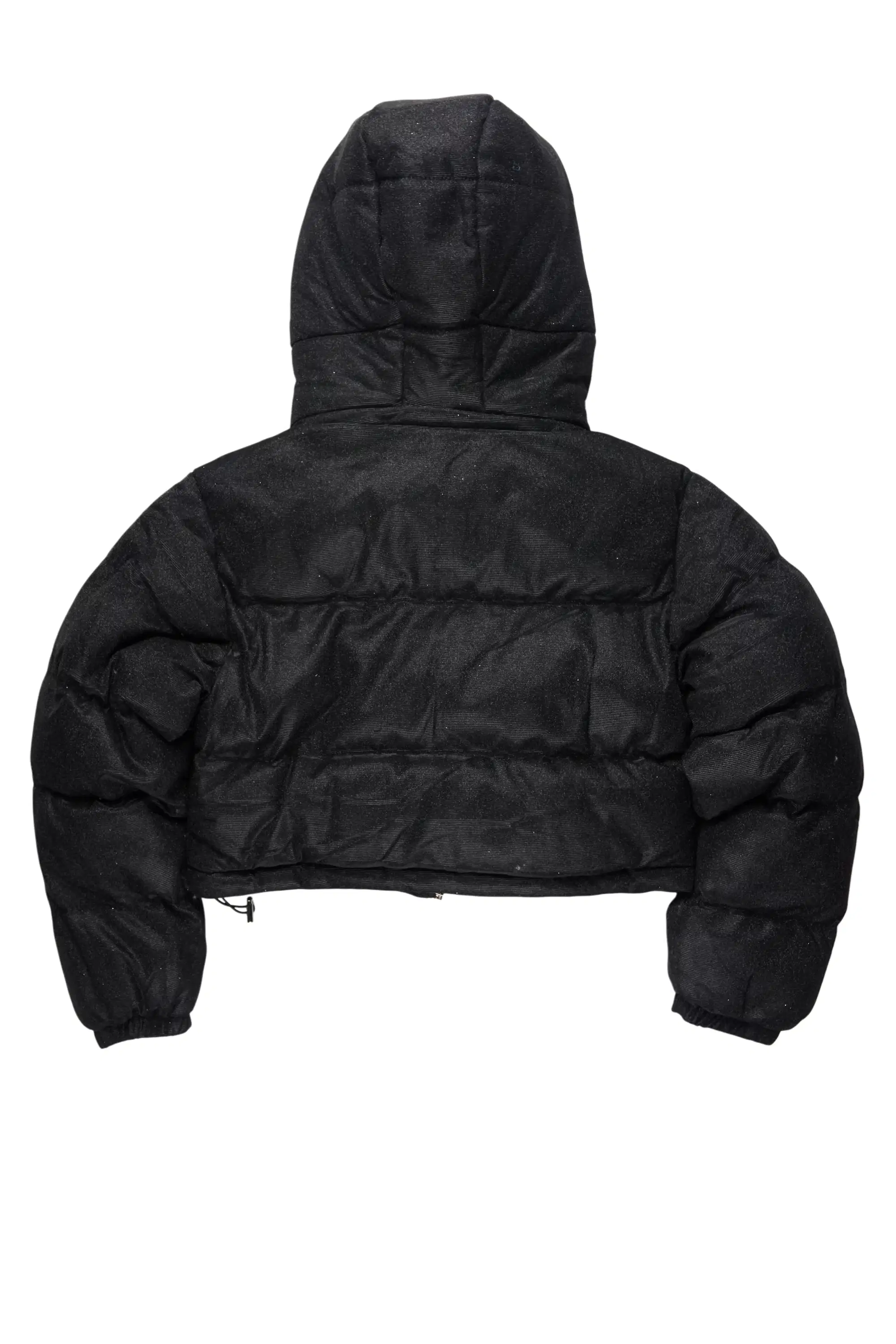 Meranda Black Glitter Puffer Jacket - Image 11