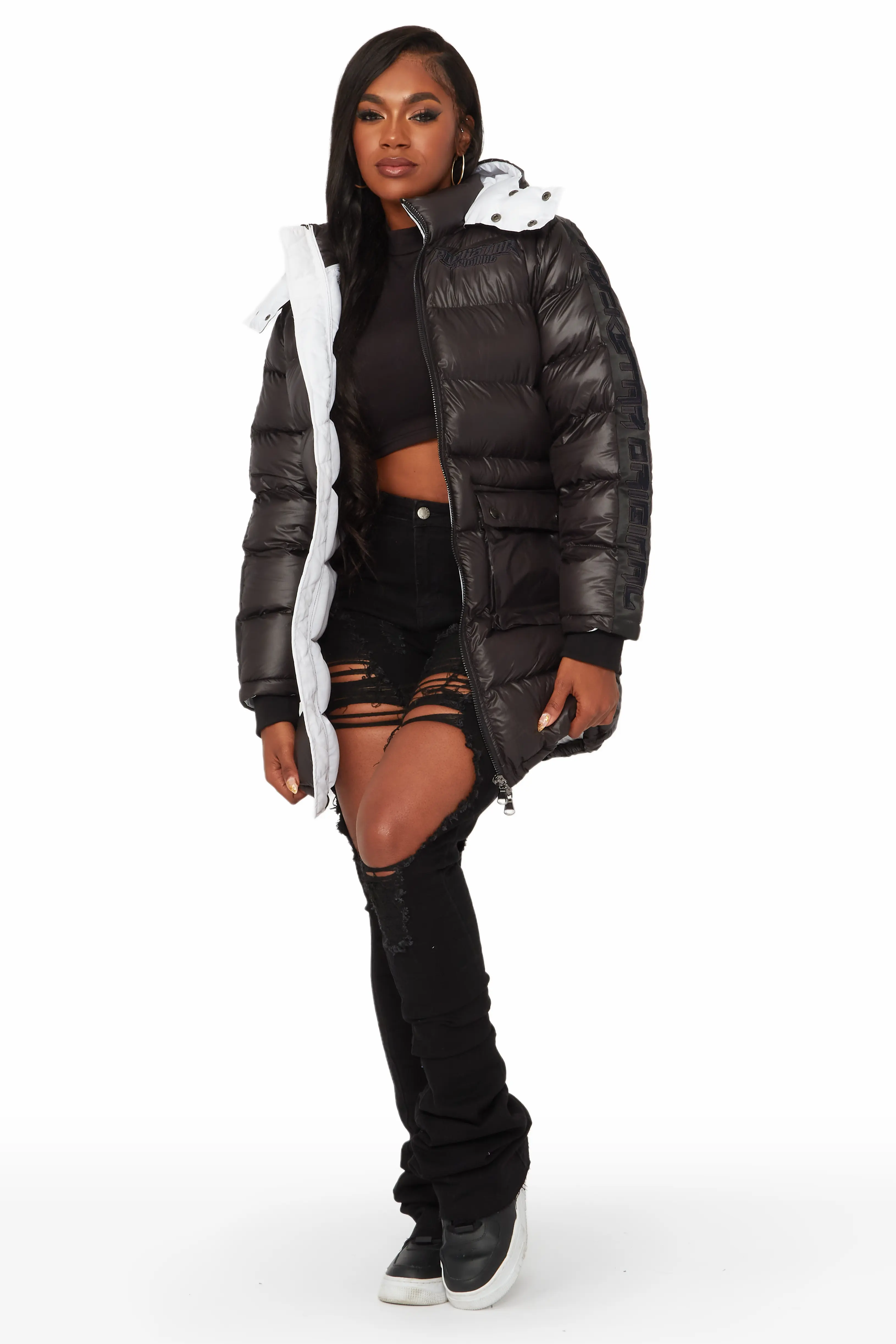 Nikita Black/Black Long Puffer Jacket - Image 6