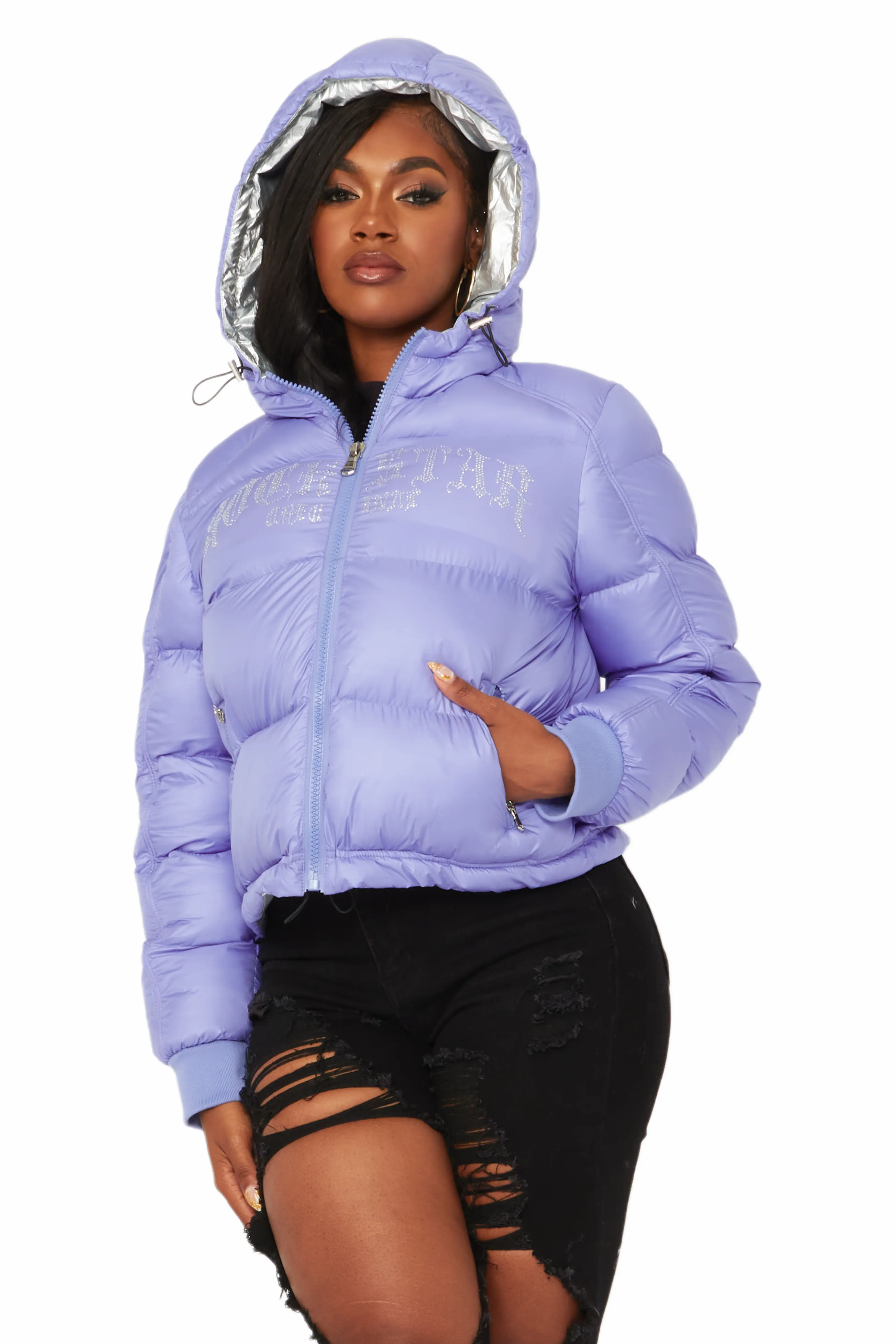 Rose Iridescent Puffer Jacket - Image 9