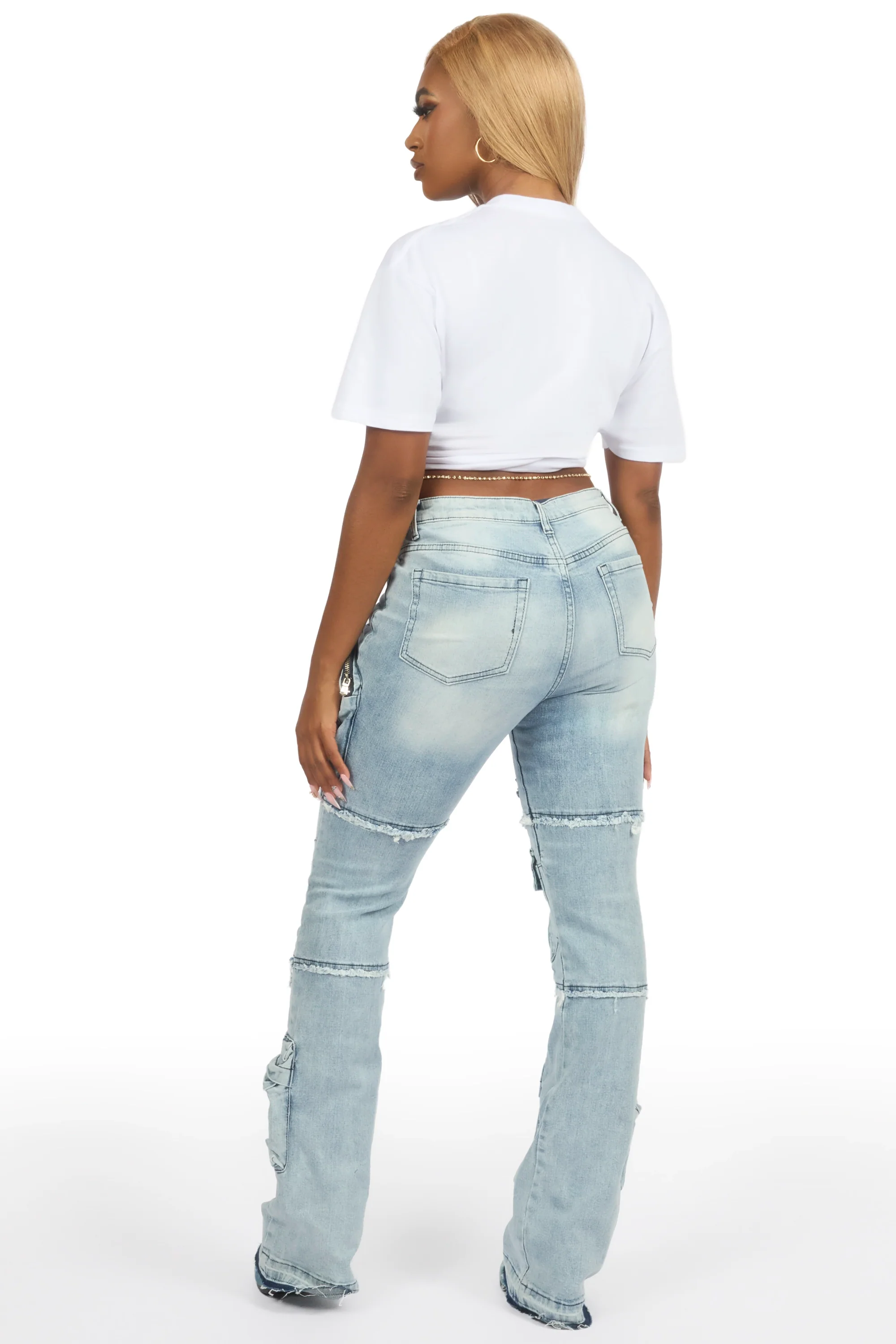 Terrina White Tee & Toniesha Light Wash Jean Set - Image 9