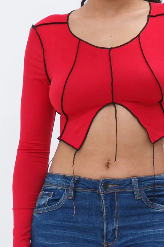 Kendell Red Long Sleeve Top - Image 5