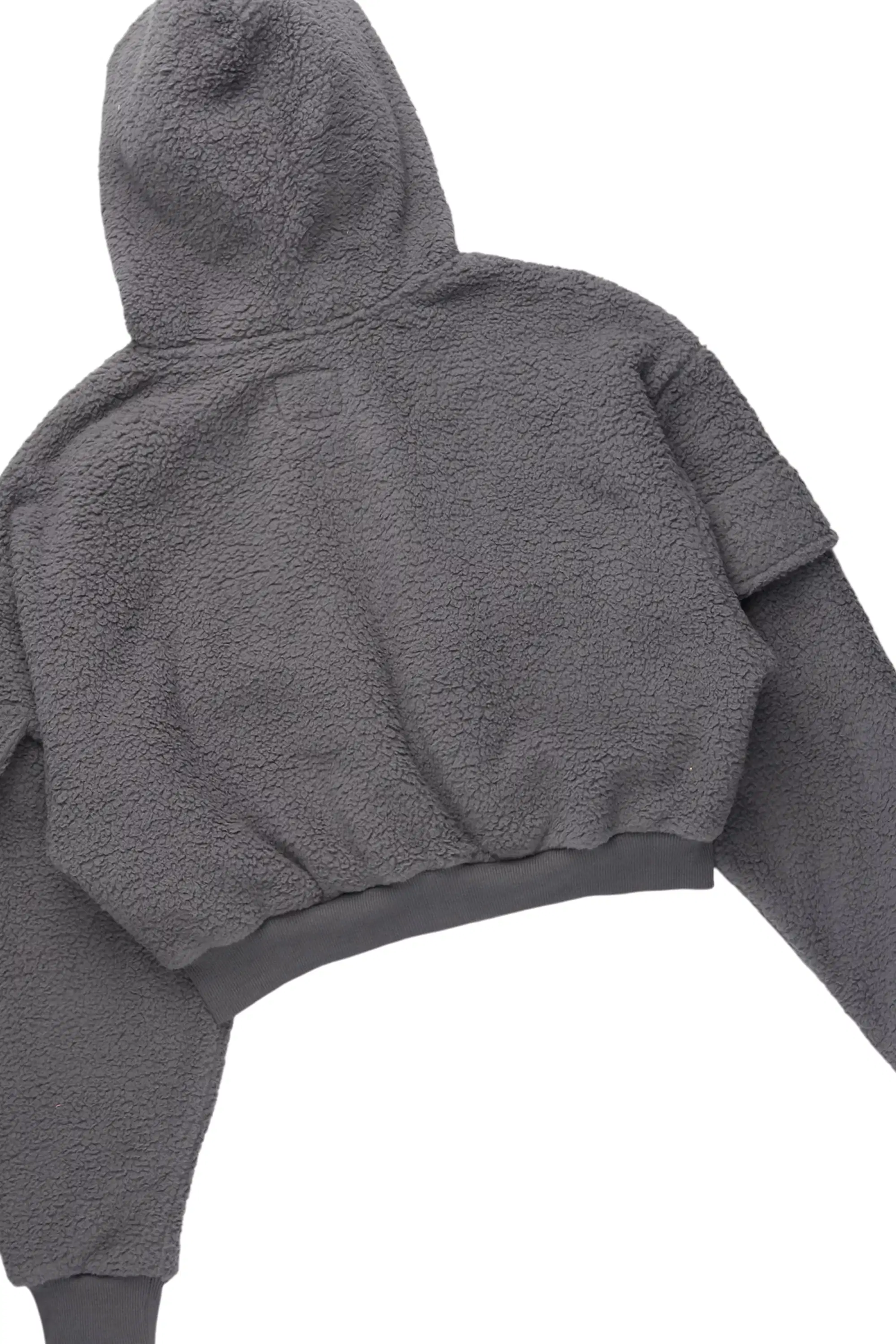 Renea Grey Sherpa Cargo Baggy Fit Track Set - Image 6