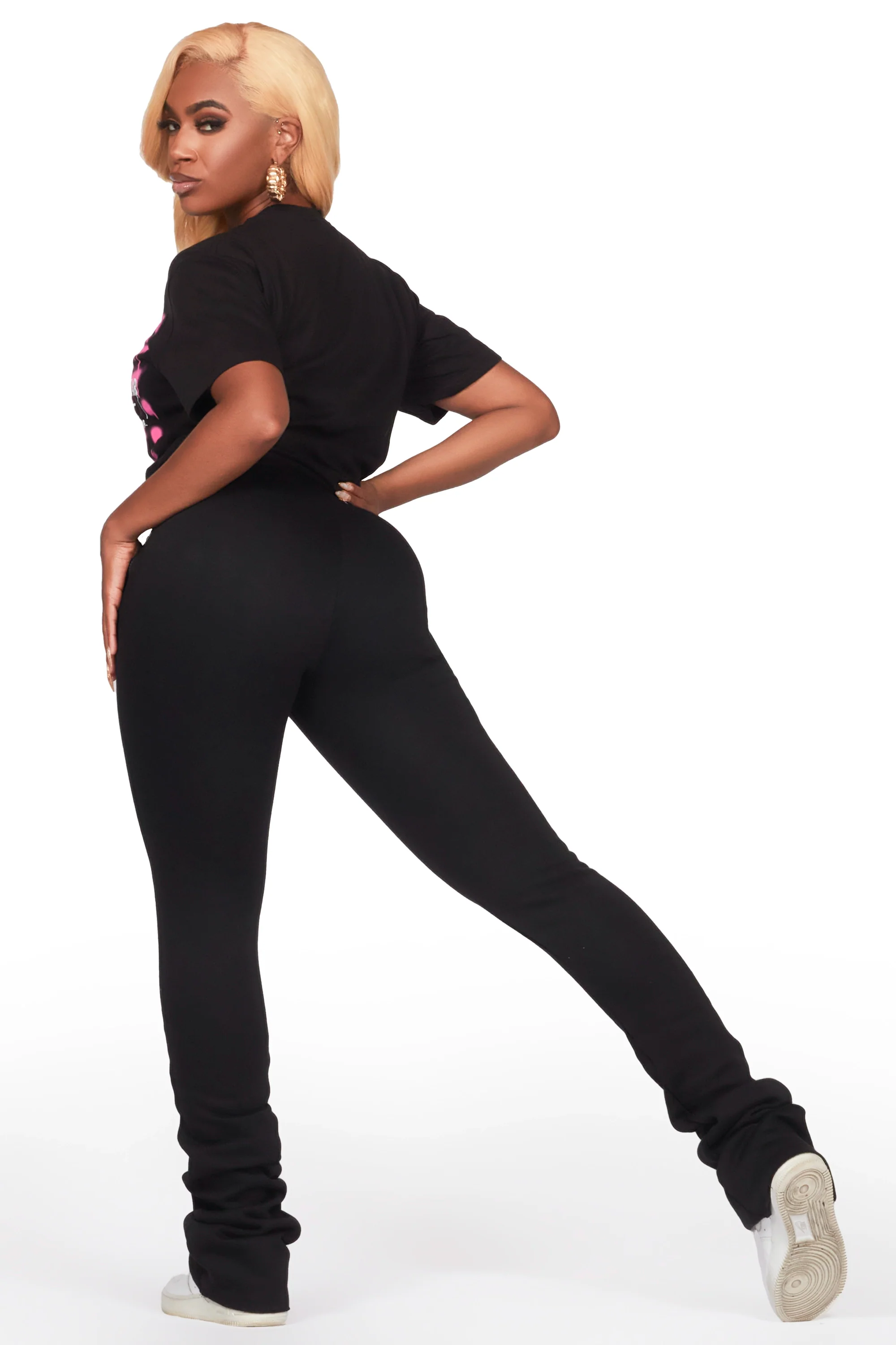 Idalis Black T-Shirt Super Stacked Trackset - Image 4