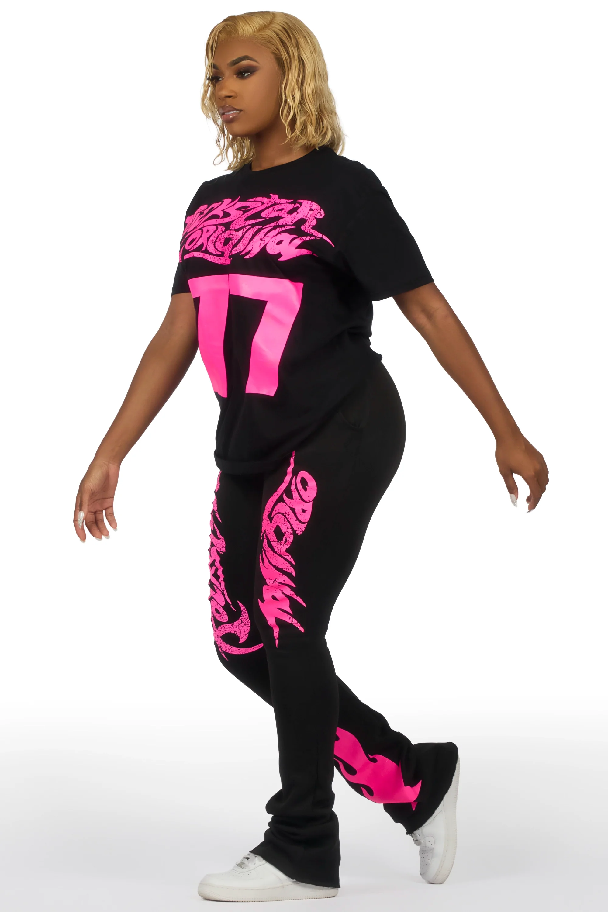 Tayonna Black T-Shirt Trackset - Image 3