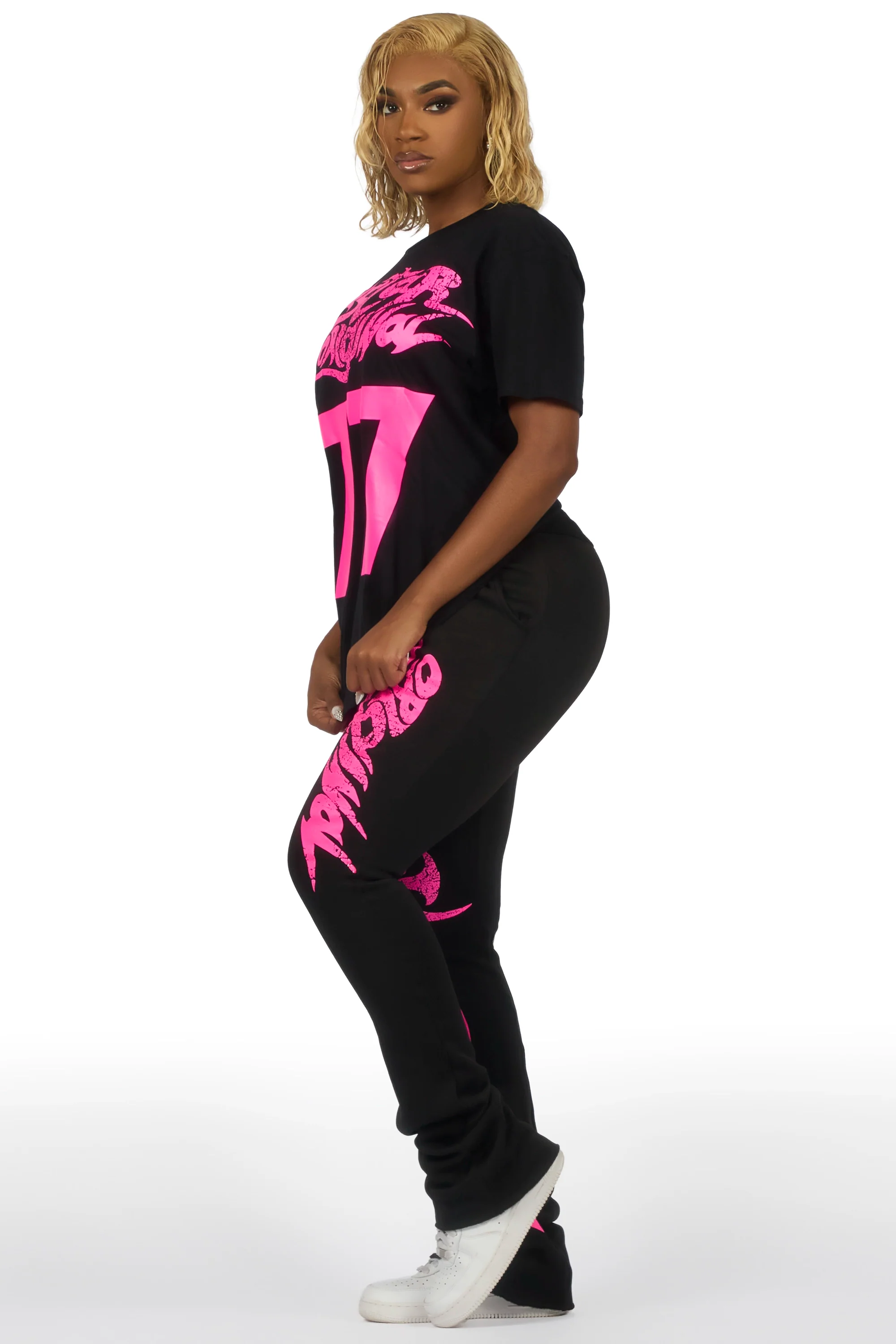 Tayonna Black T-Shirt Trackset - Image 4